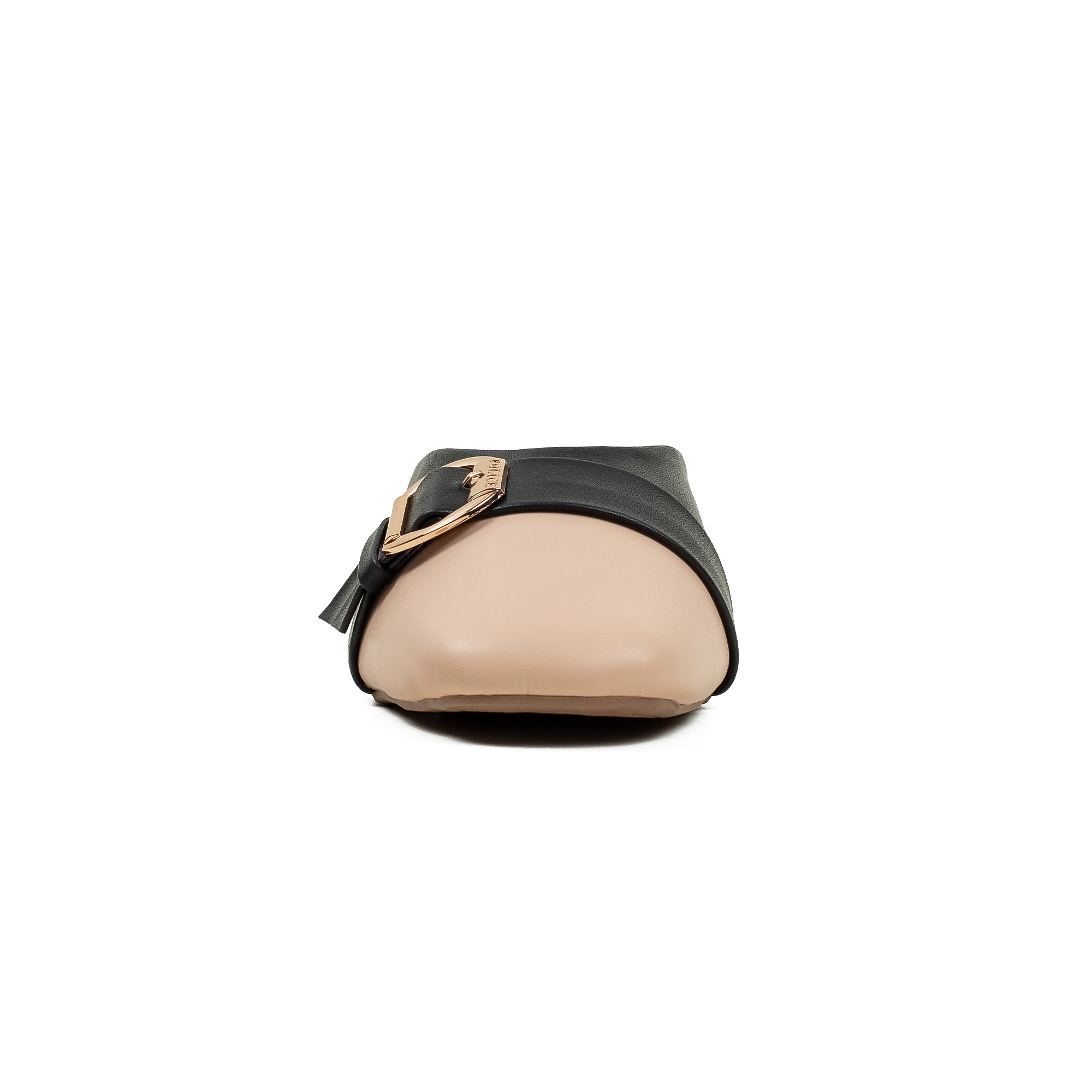 Vibrant Ladies Black & Beige PU Block Heel Shoes with Cushioned Insole - Elegant and Comfortable - Vibrantbd.com