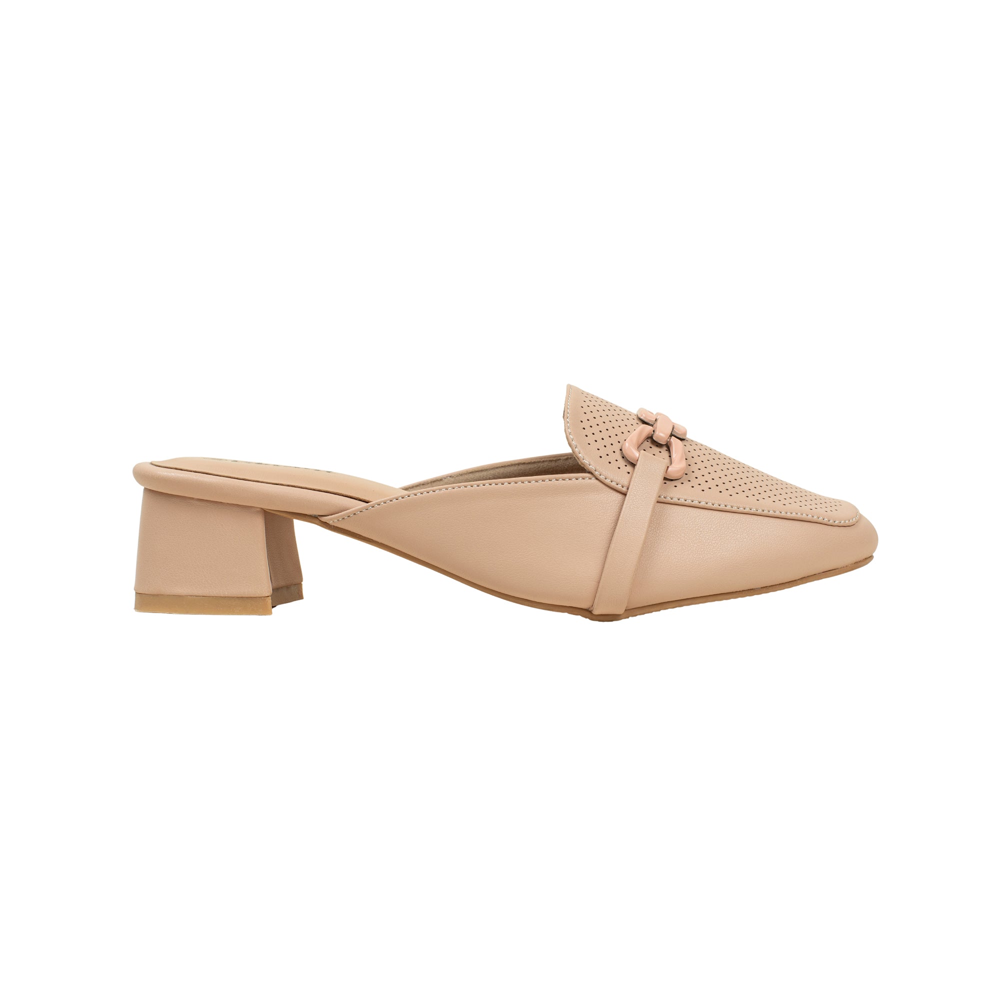 Women’s Beige Open-Toe Block Heel Sandals with Rhinestone Straps