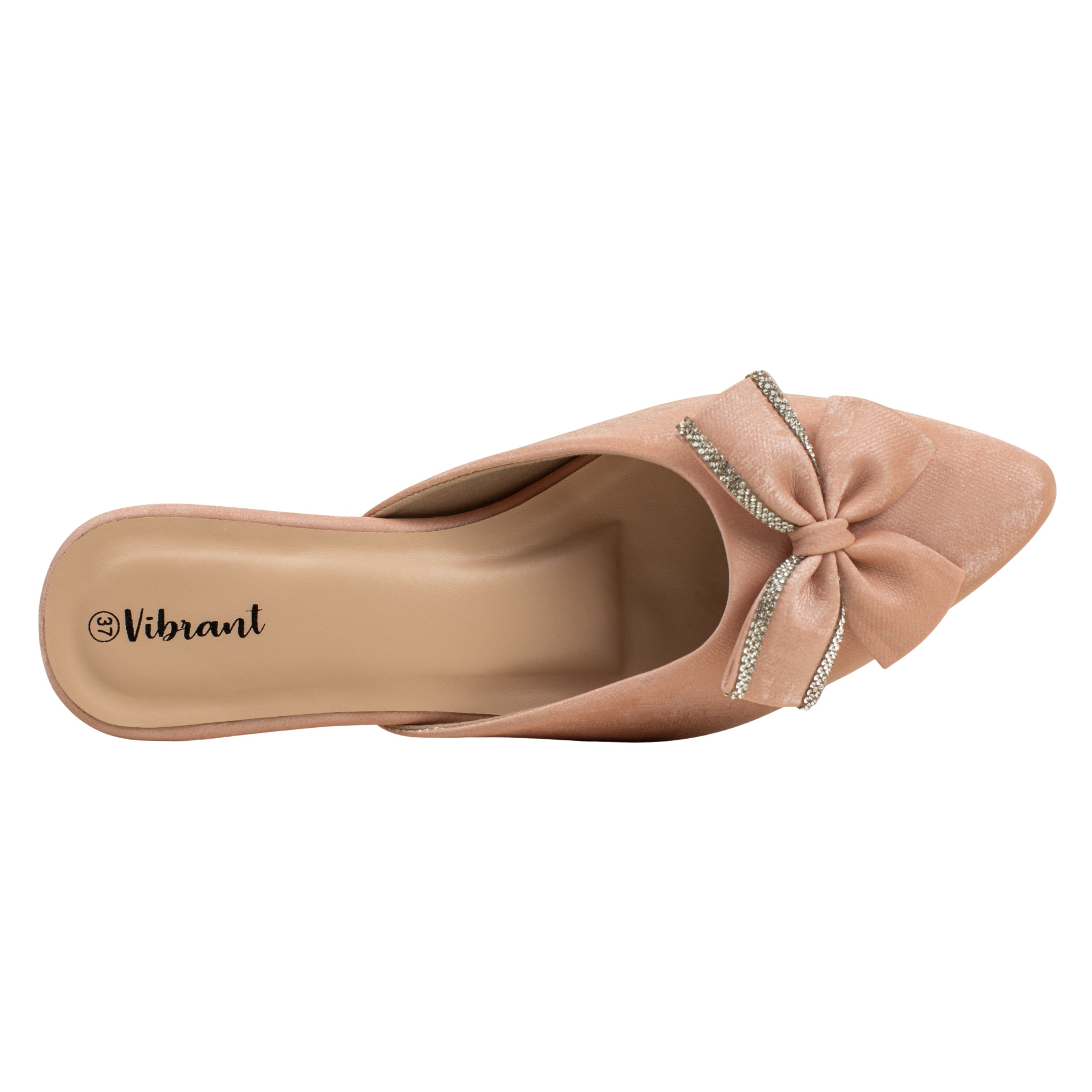 Ladies Pink Slip-On Low-Heel Mule