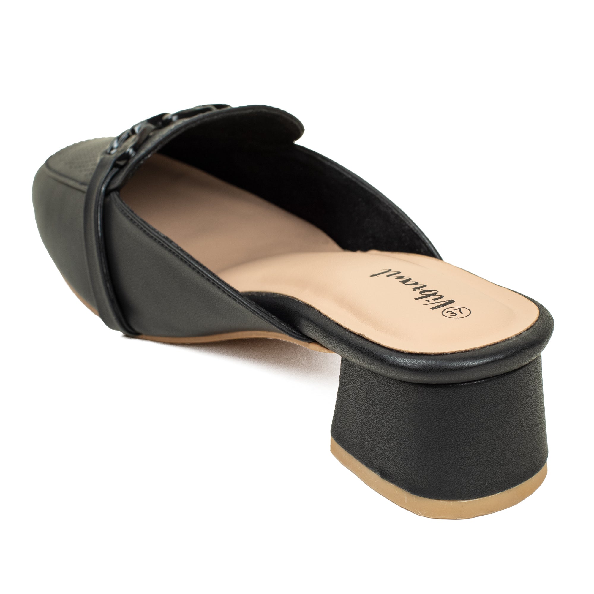 Women’s Black Open-Toe Block Heel Sandals with Rhinestone Straps - Vibrantbd.com