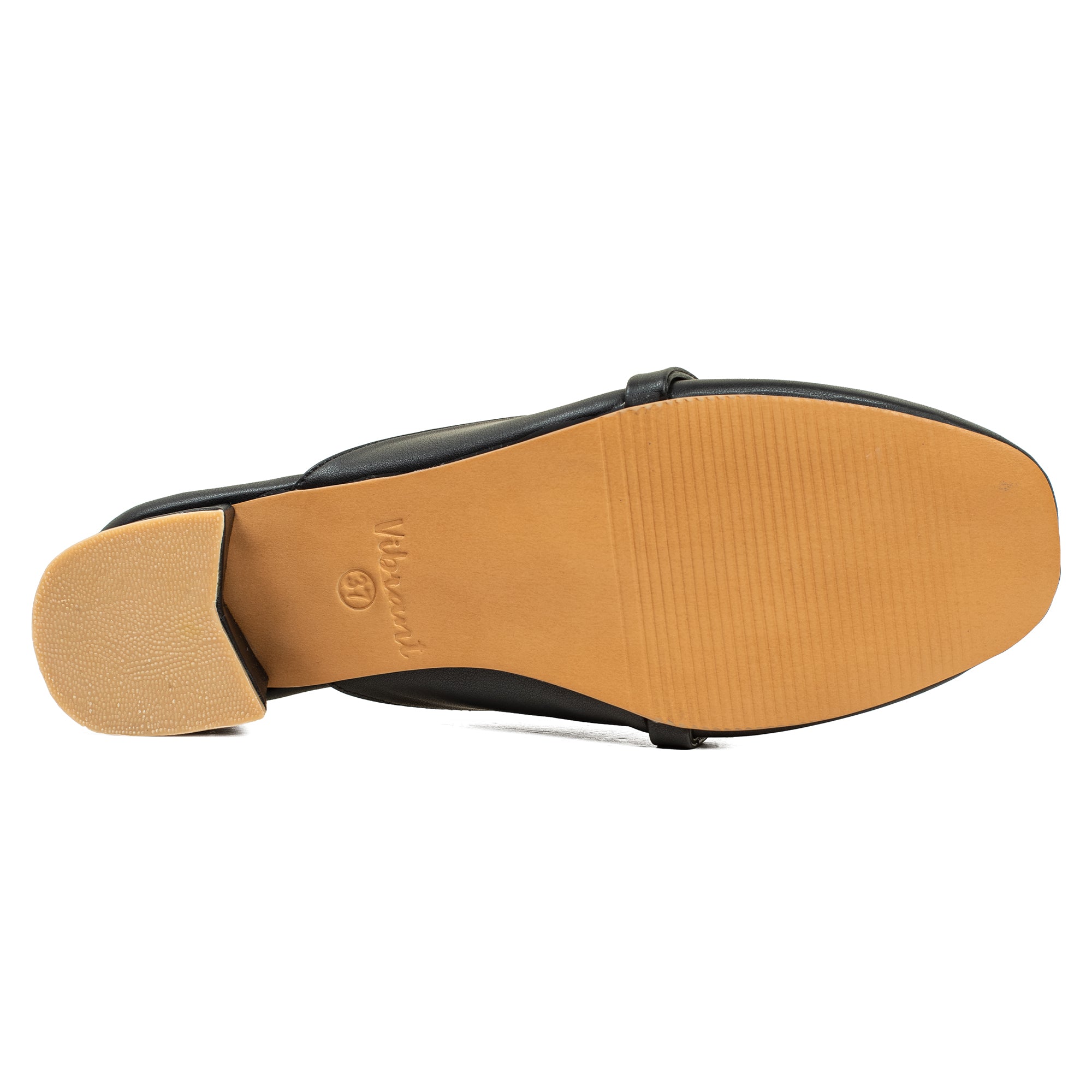 Women’s Black Open-Toe Block Heel Sandals with Rhinestone Straps - Vibrantbd.com