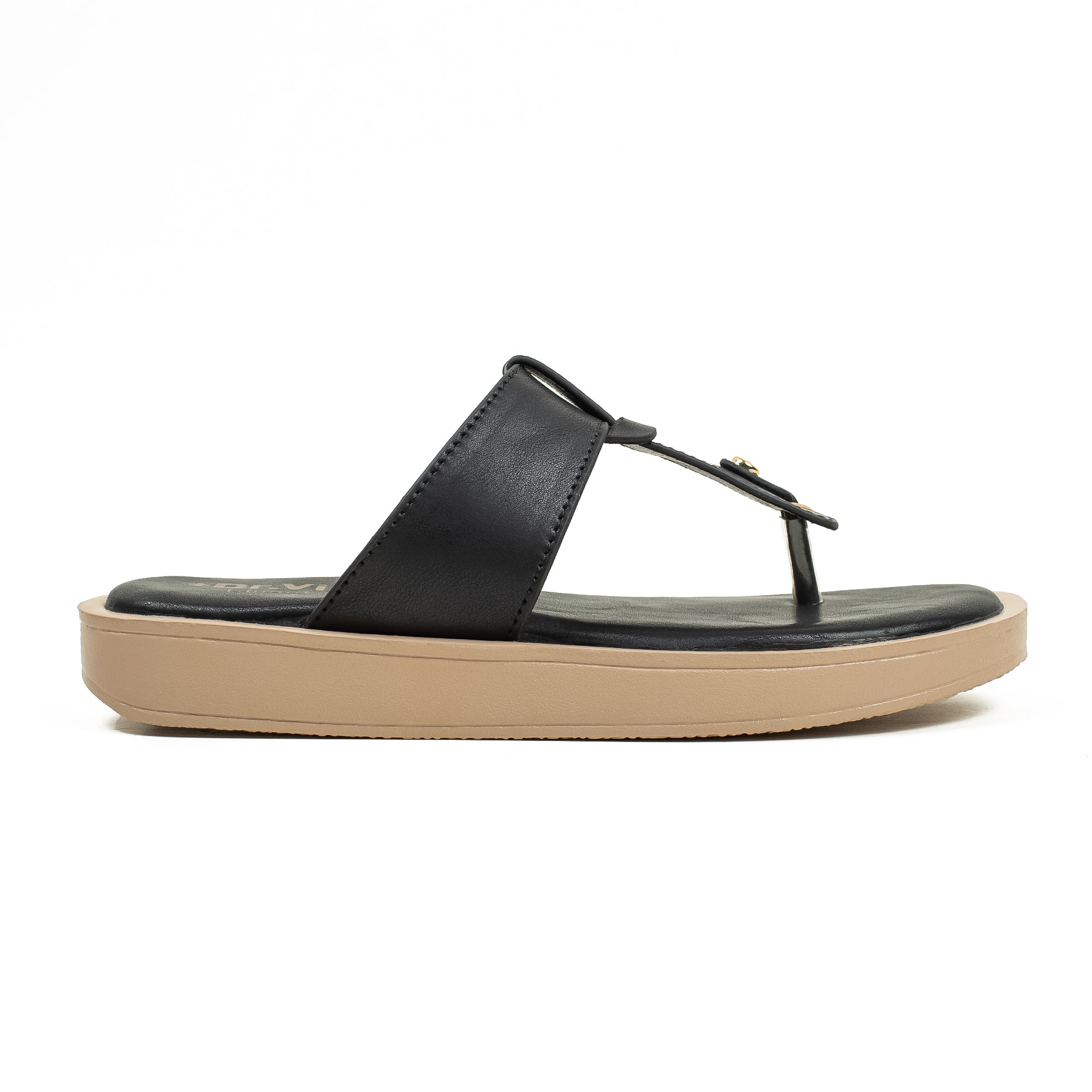 Ladies Dr. Vi Ultimate Comfort Black Sandal | Stylish PU Upper with TPR Outsole and Cushioned Insole - Vibrantbd.com