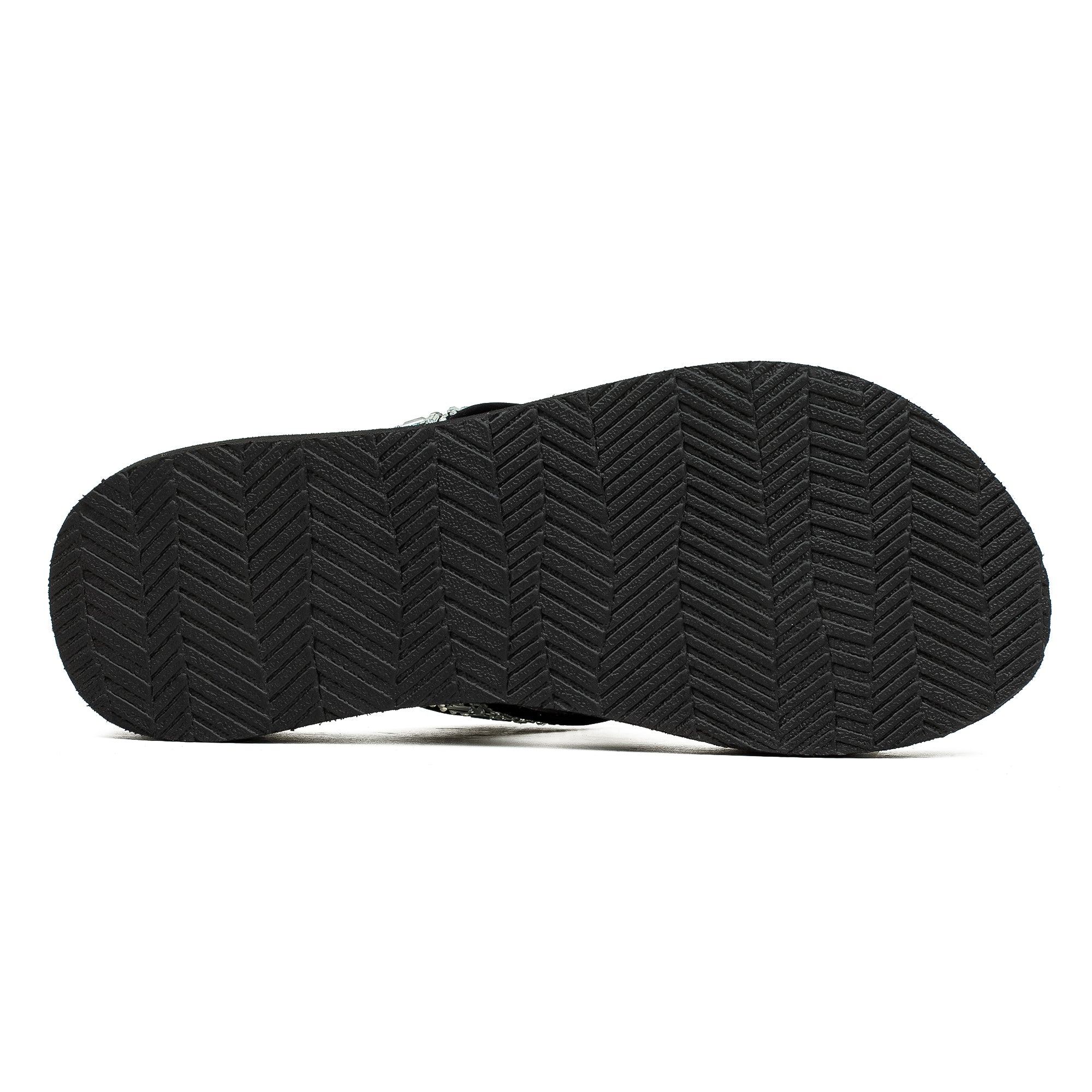 Ladies' Fashionable Black Stoned Strap Beach Flip-Flop with Comfortable Sole - Vibrantbd.com