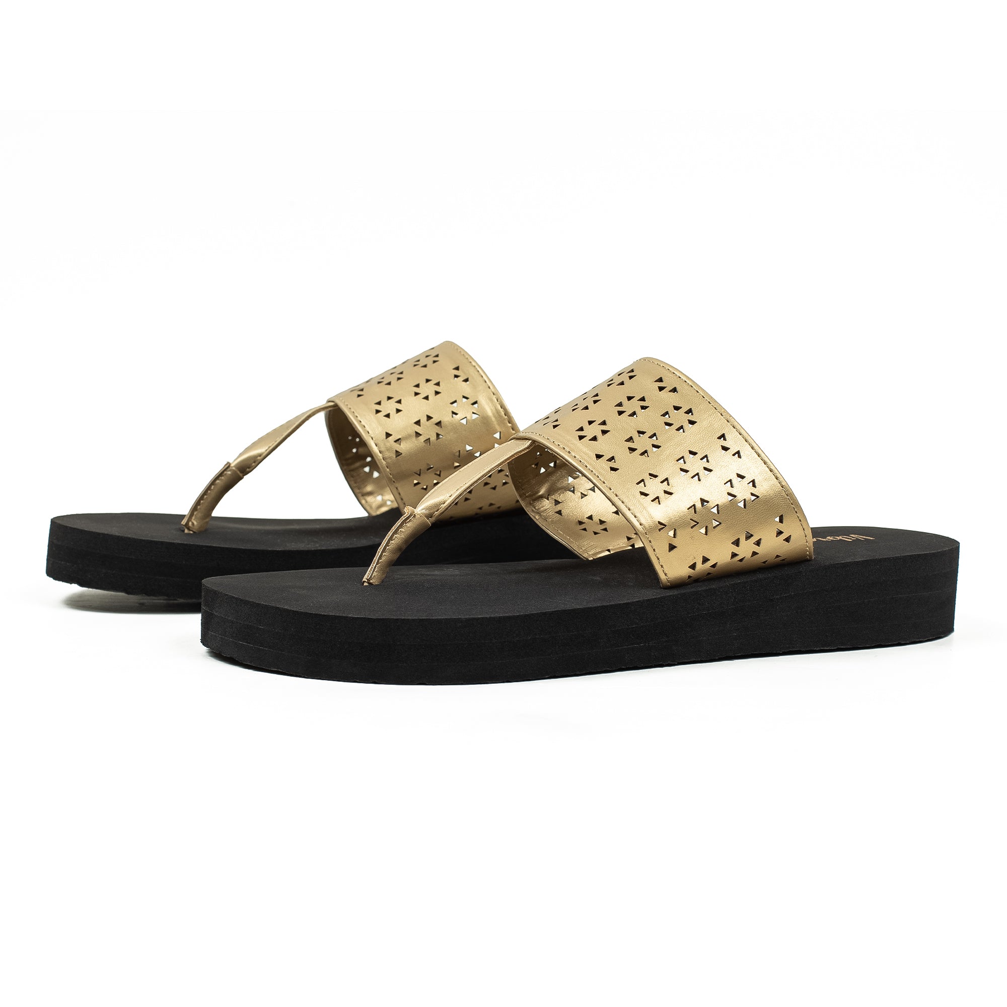 Women's Floral Wedge Heel Flip-Flop Sandal | Vibrant® Lightweight PVC Sole with PU/Fabric Upper - Vibrantbd.com