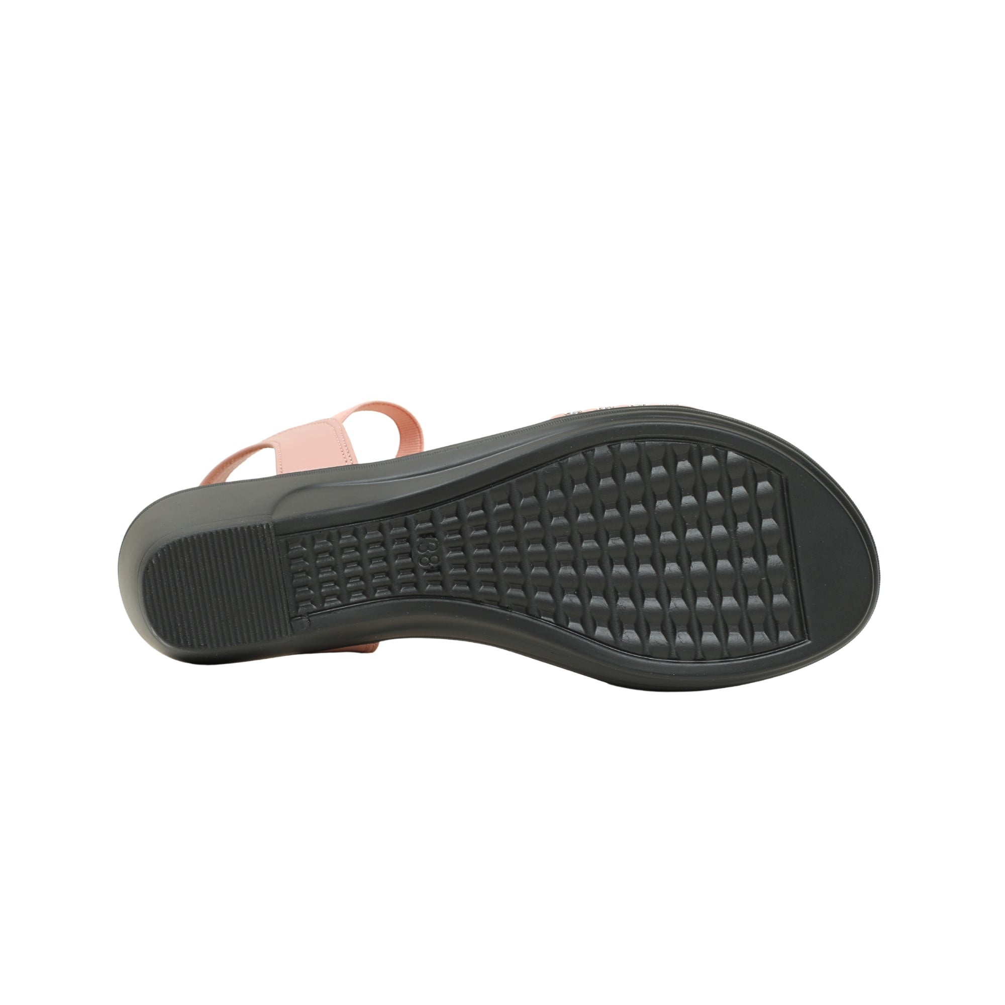 Vibrant Ladies Peach Wedge Heel Sandal – Elegant & Comfortable PU Leather Footwear - Vibrantbd.com