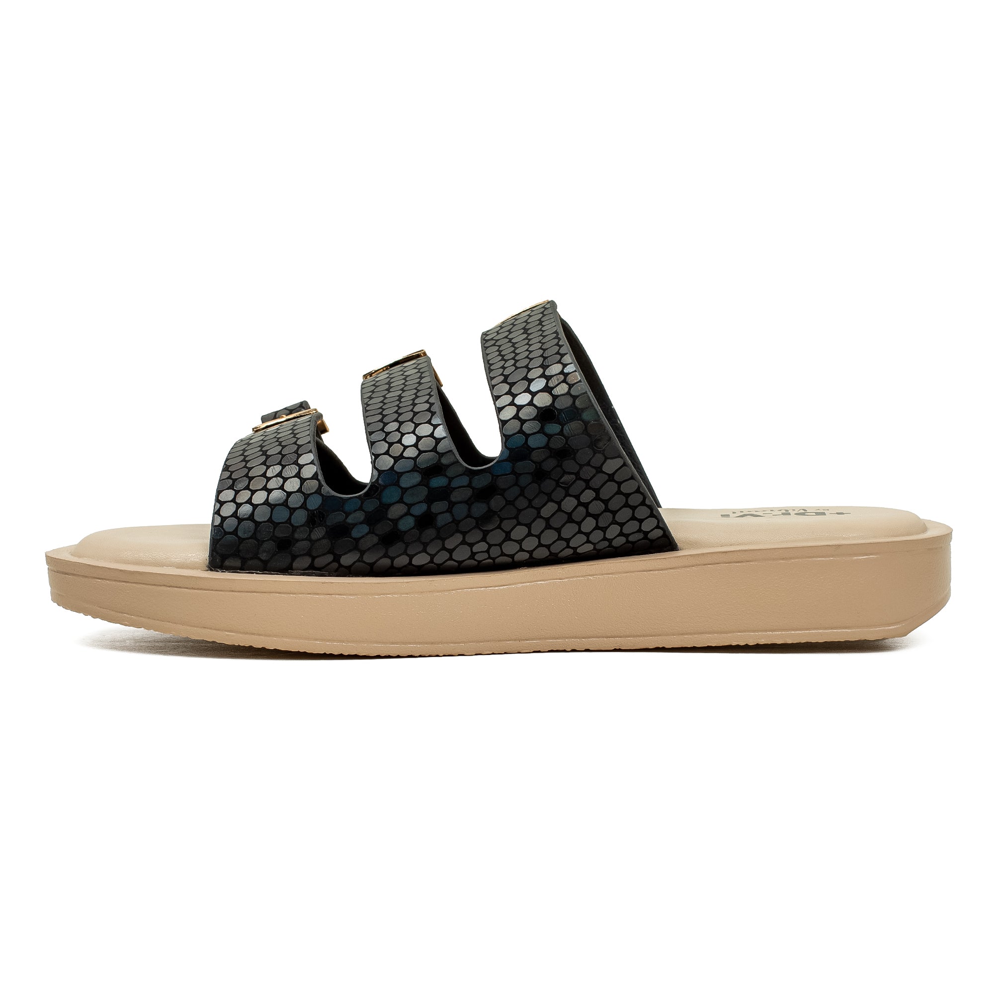 Ladies Dr. Vi Ultimate Comfort Black Sandal | Stylish PU Upper with TPR Outsole and Cushioned Insole - Vibrantbd.com