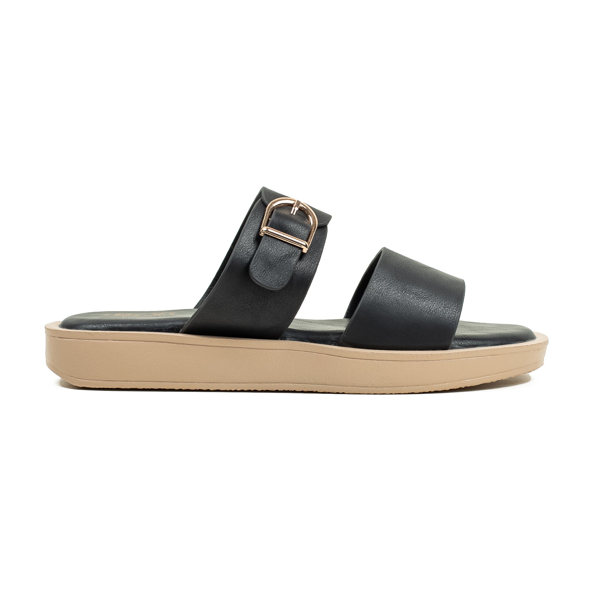 Ladies Dr. Vi Ultimate Comfort Black Sandal | Stylish PU Upper with TPR Outsole and Cushioned Insole - Vibrantbd.com