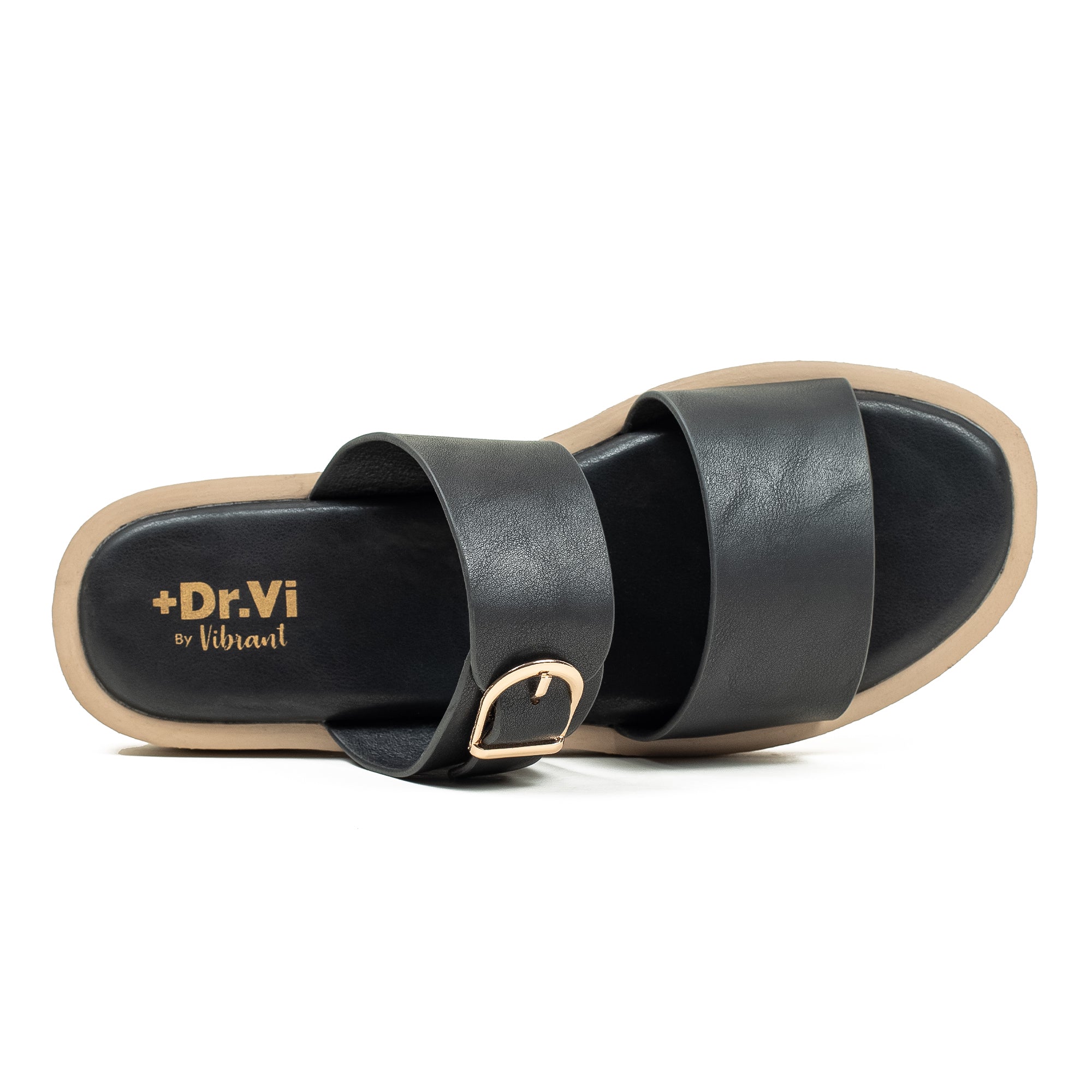 Ladies Dr. Vi Ultimate Comfort Black Sandal | Stylish PU Upper with TPR Outsole and Cushioned Insole - Vibrantbd.com