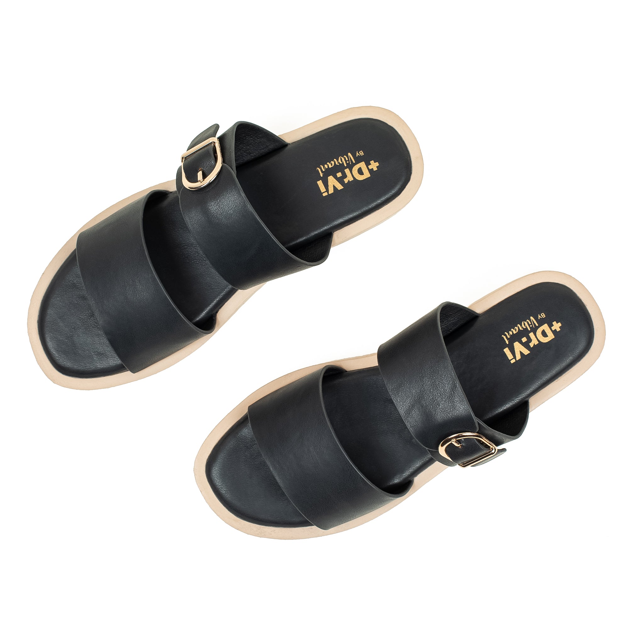 Ladies Dr. Vi Ultimate Comfort Black Sandal | Stylish PU Upper with TPR Outsole and Cushioned Insole - Vibrantbd.com