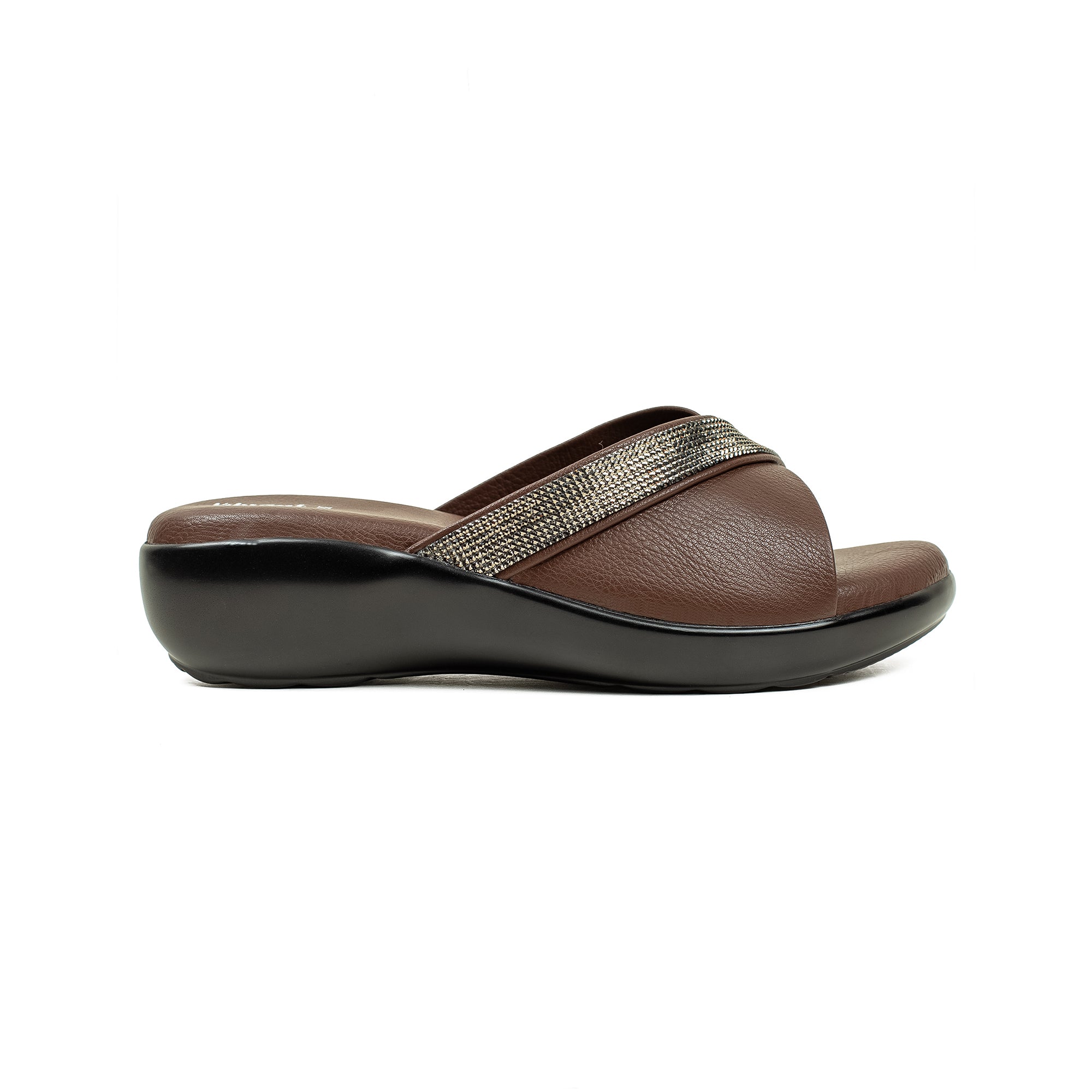 Vibrant Ladies Brown Wedge Heel Sandal – Comfortable & Stylish PU Leather