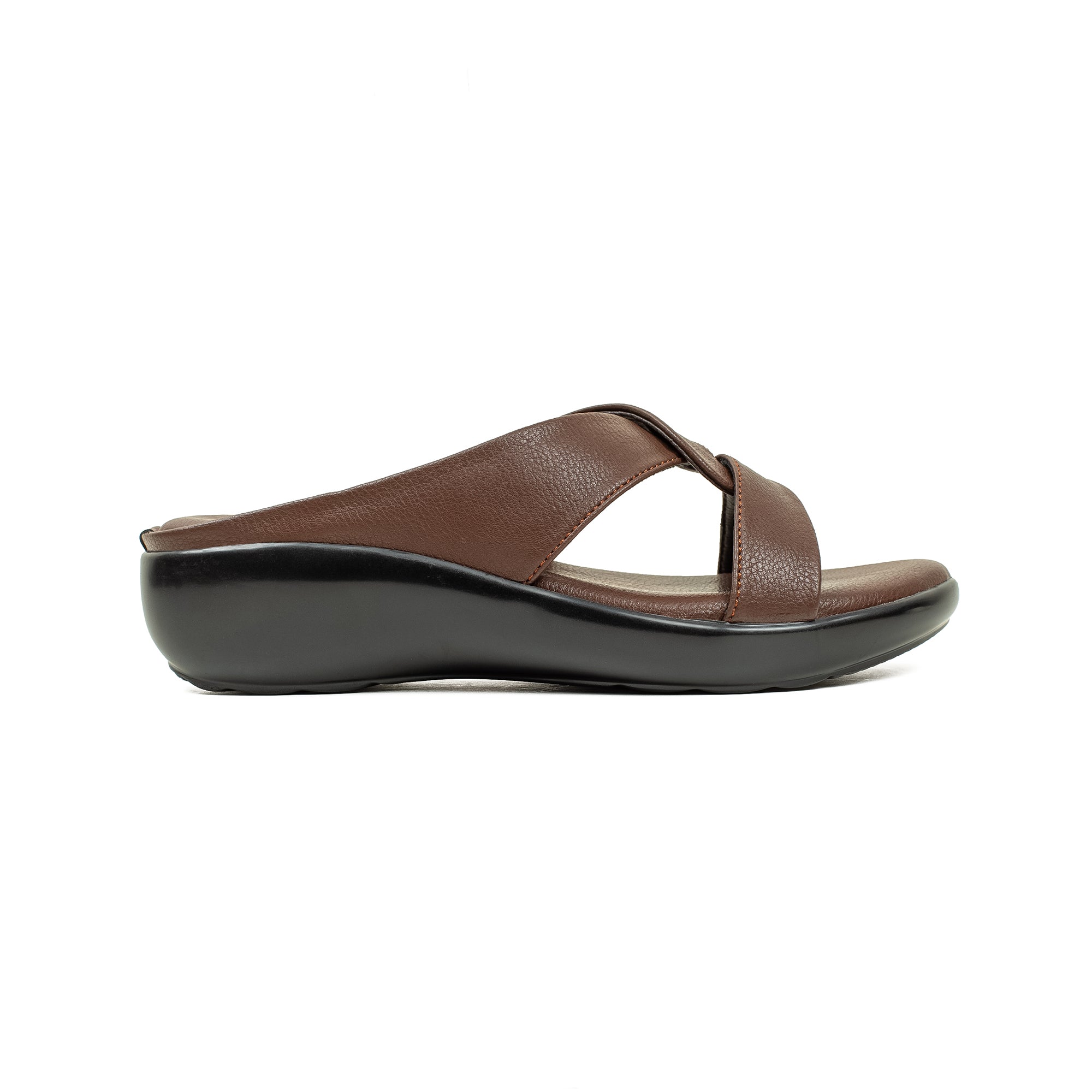 Vibrant Ladies Chocolate Wedge Sandal – Comfortable & Stylish PU Leather