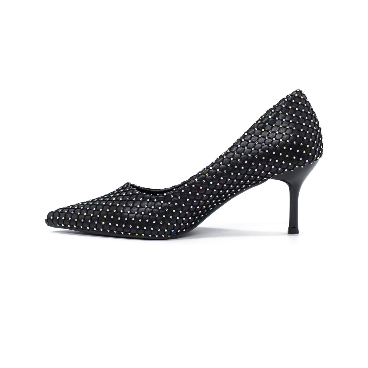 VIBRANT LADIES RHINESTONE KITTEN HEEL SHOE