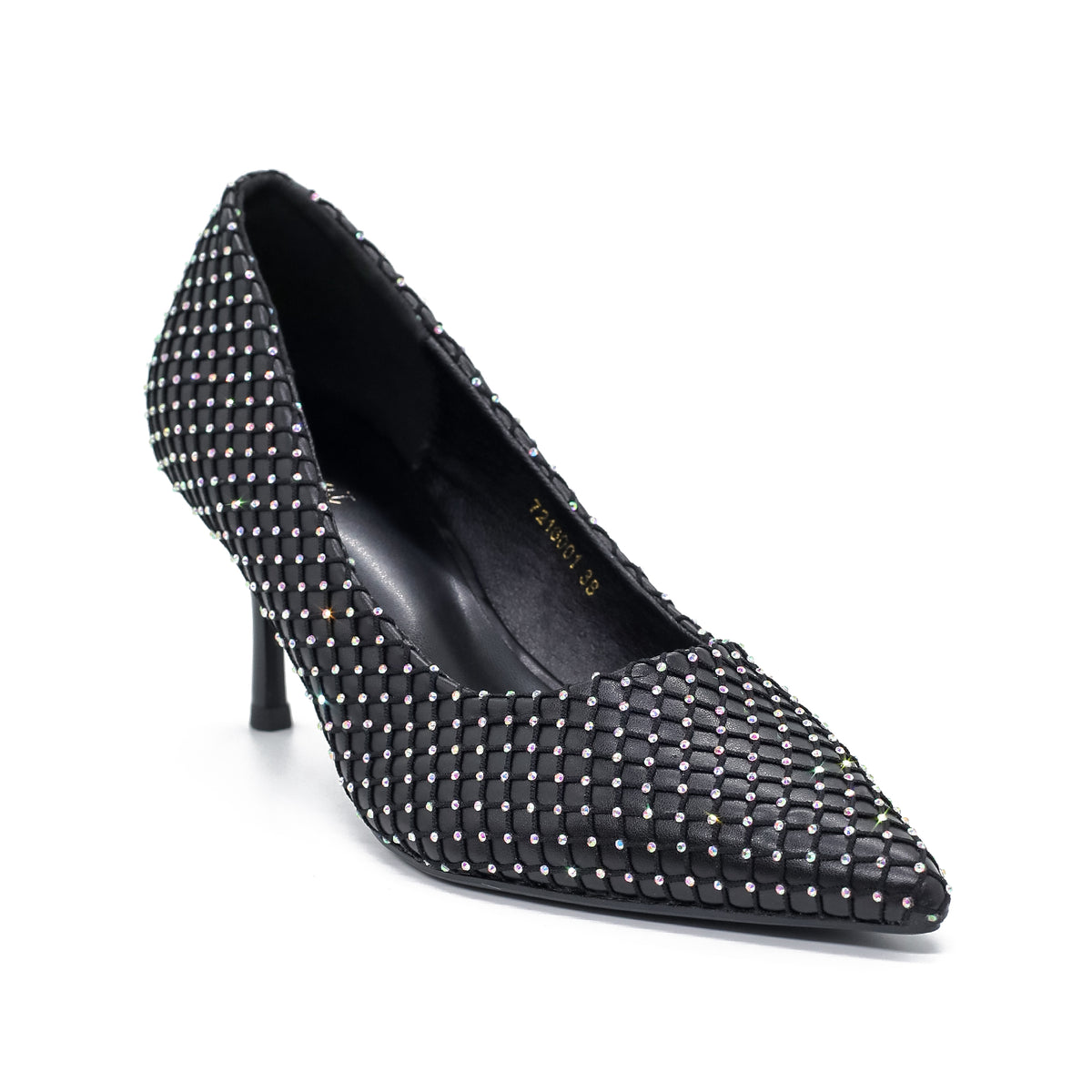 VIBRANT LADIES RHINESTONE KITTEN HEEL SHOE
