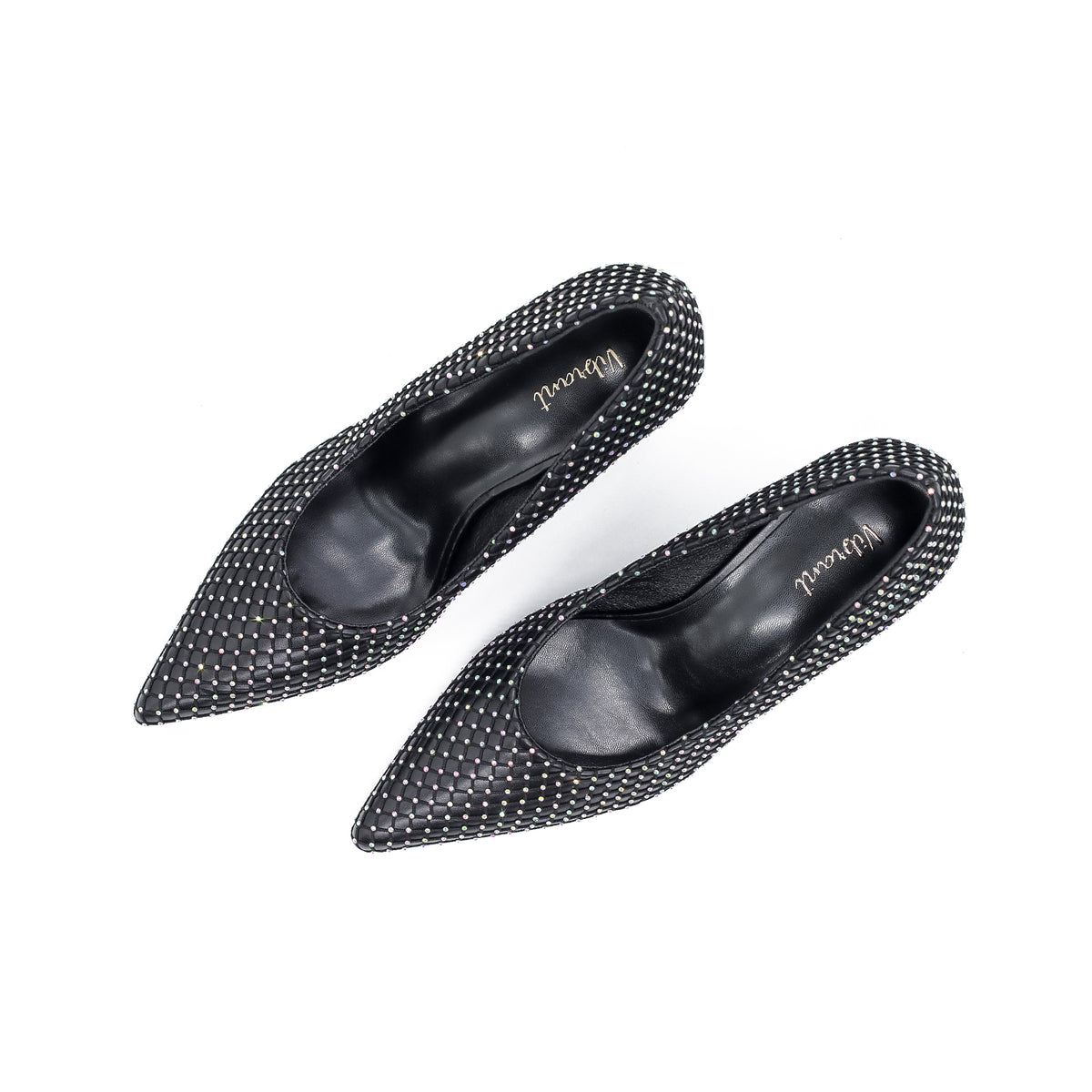 VIBRANT LADIES RHINESTONE KITTEN HEEL SHOE