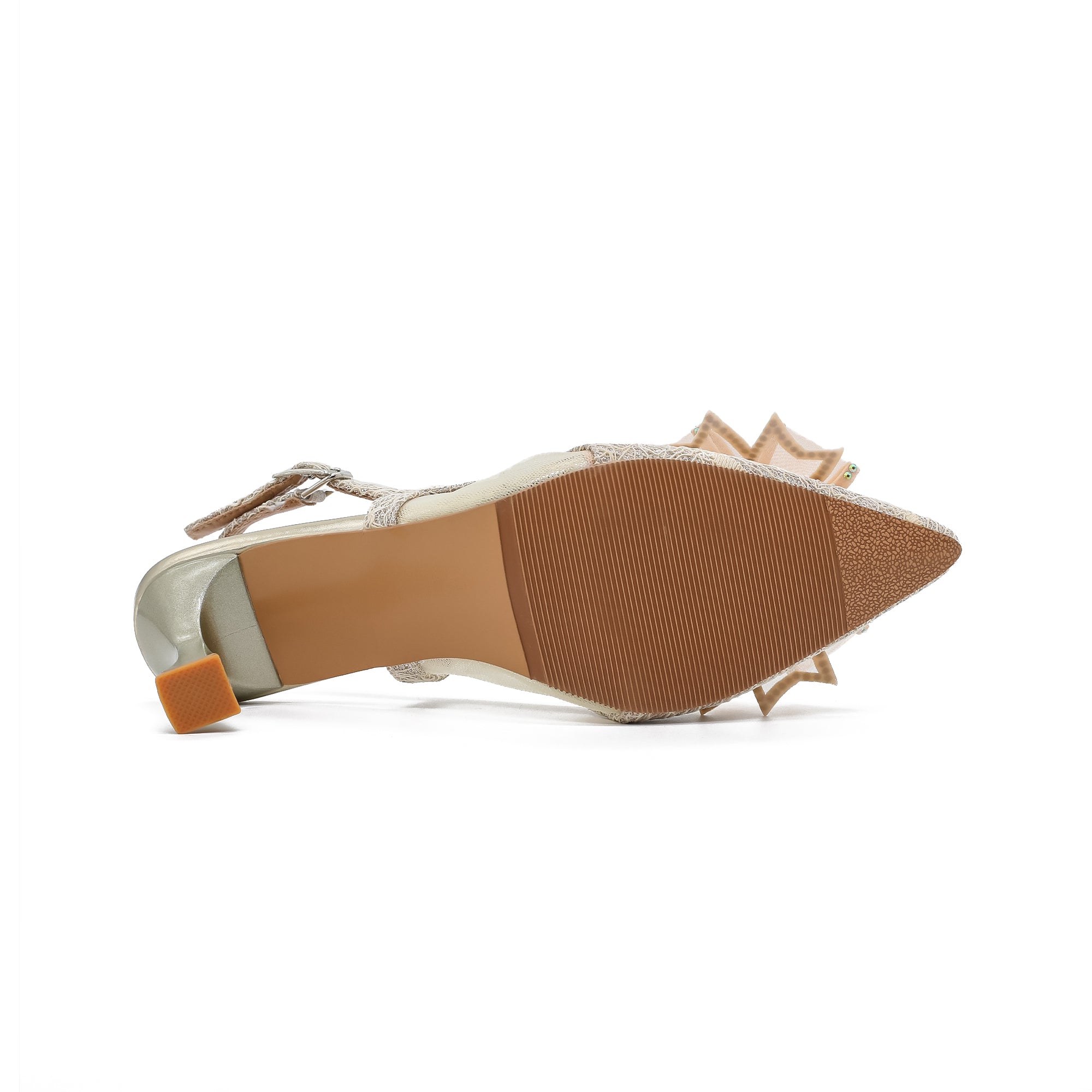 VIBRANT WOMEN BEIGE SLING BACK HEEL