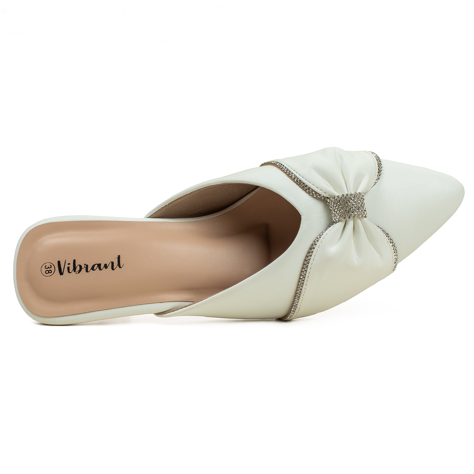 Vibrant Women's white pointed-toe heel - Vibrantbd.com
