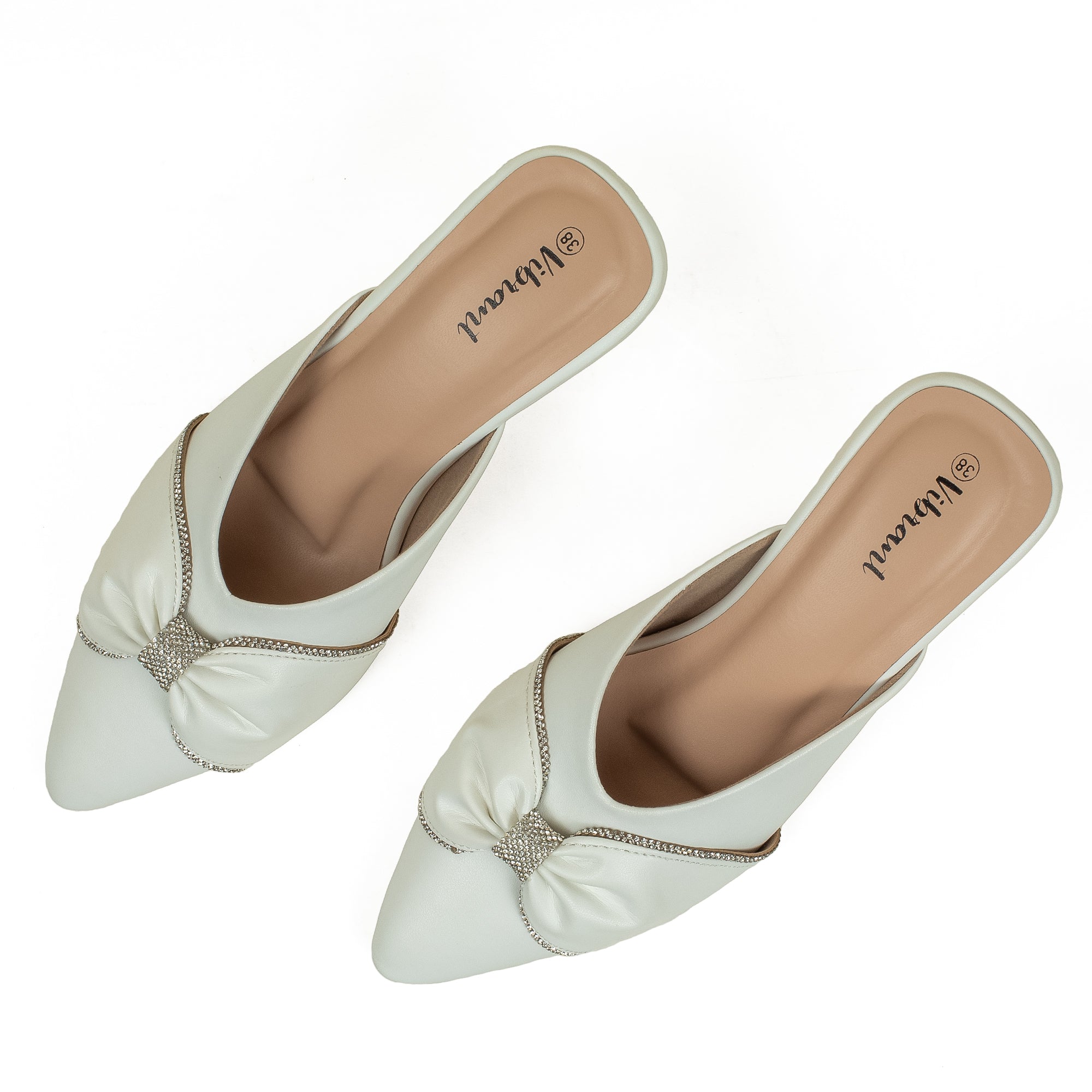 Vibrant Women's white pointed-toe heel - Vibrantbd.com