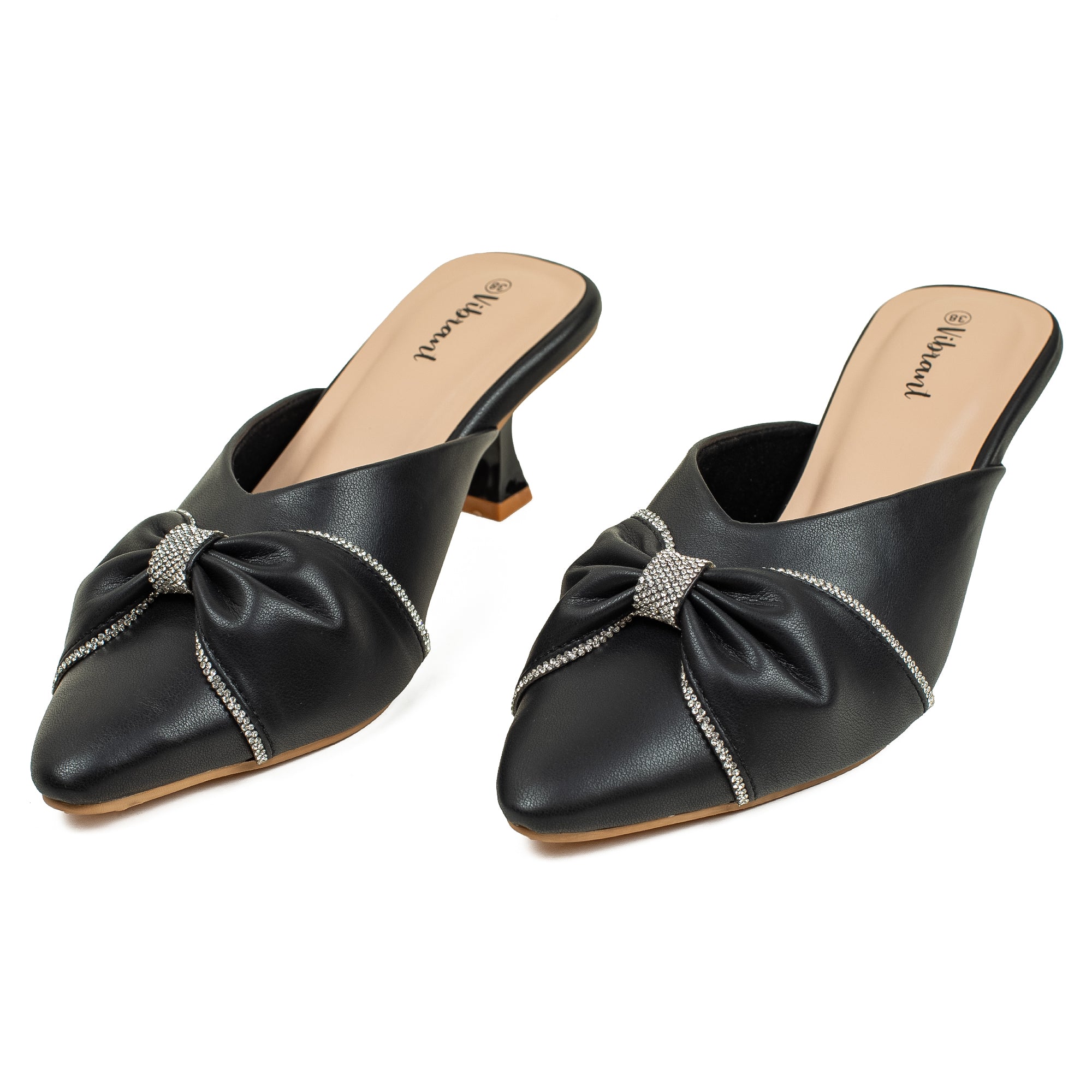 Vibrant Women's Black pointed-toe heels - Vibrantbd.com