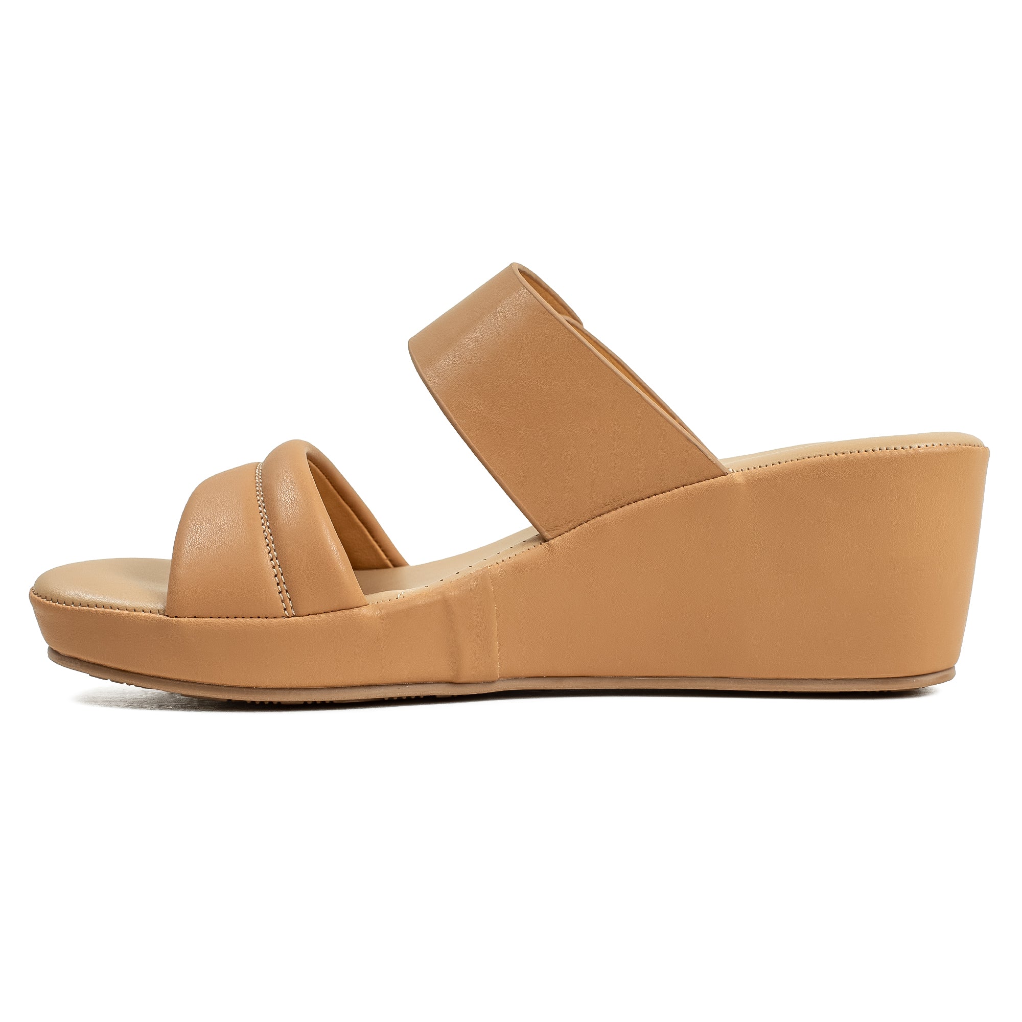 Vibrant Ladies’ Beige Wedge Heel Sandal – Dr. Vi Super Comfortable Fashion Sandal with PU Leather Upper & TPR Outsole - Vibrantbd.com