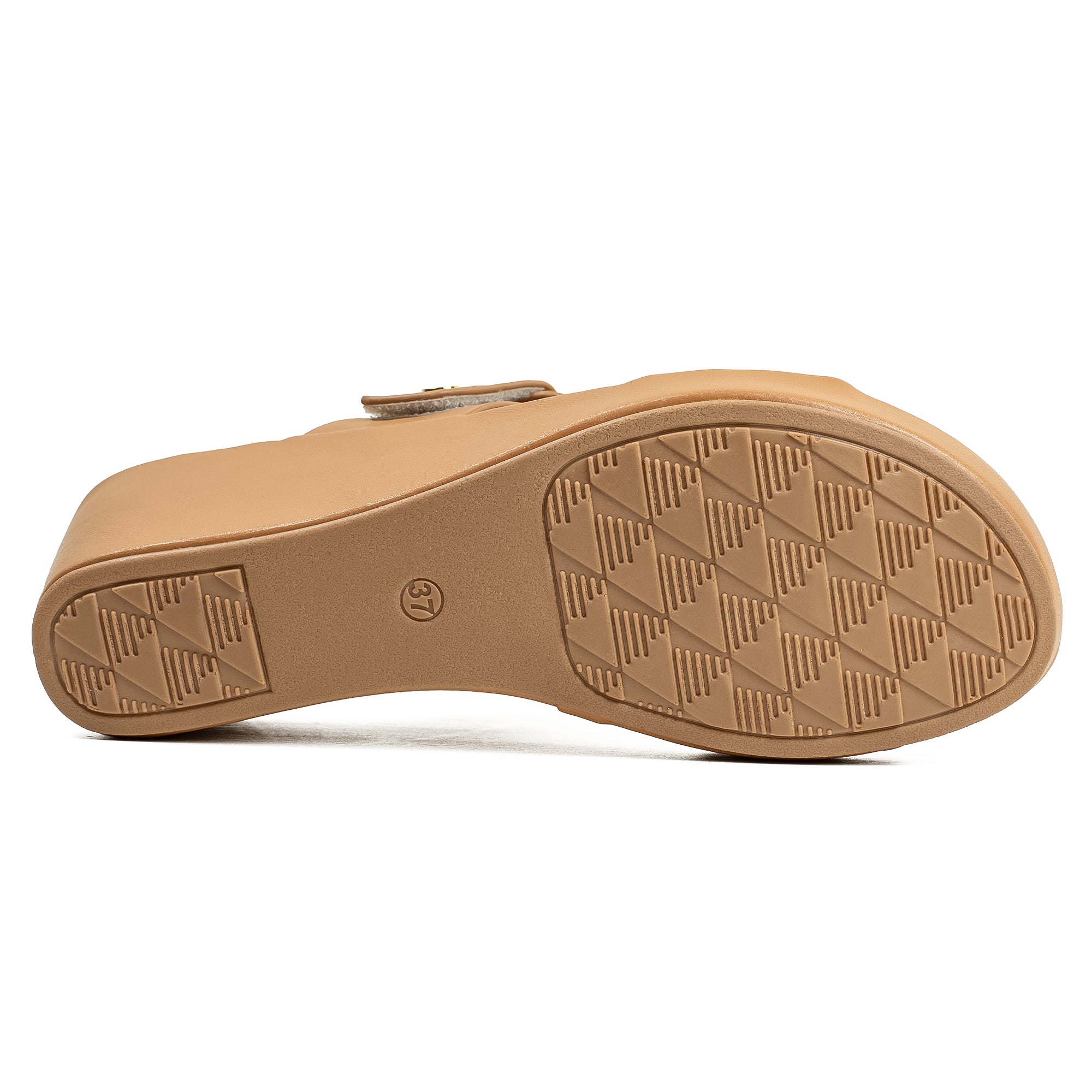Vibrant Ladies’ Beige Wedge Heel Sandal – Dr. Vi Super Comfortable Fashion Sandal with PU Leather Upper & TPR Outsole - Vibrantbd.com