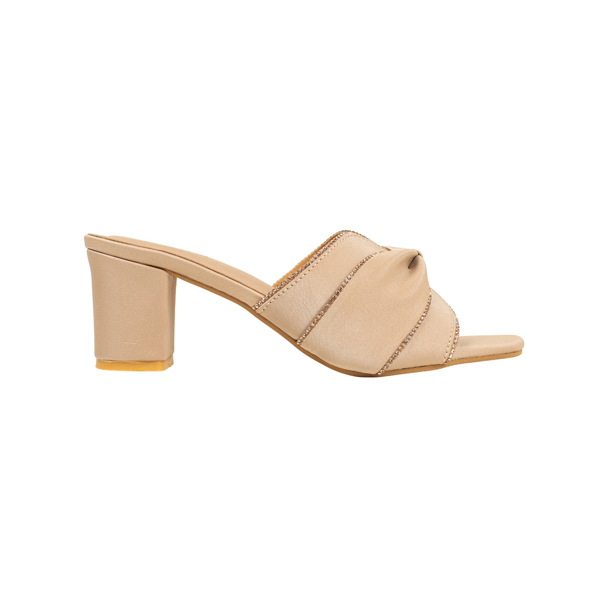 Light Beige Luxe Stride Heeled Mules