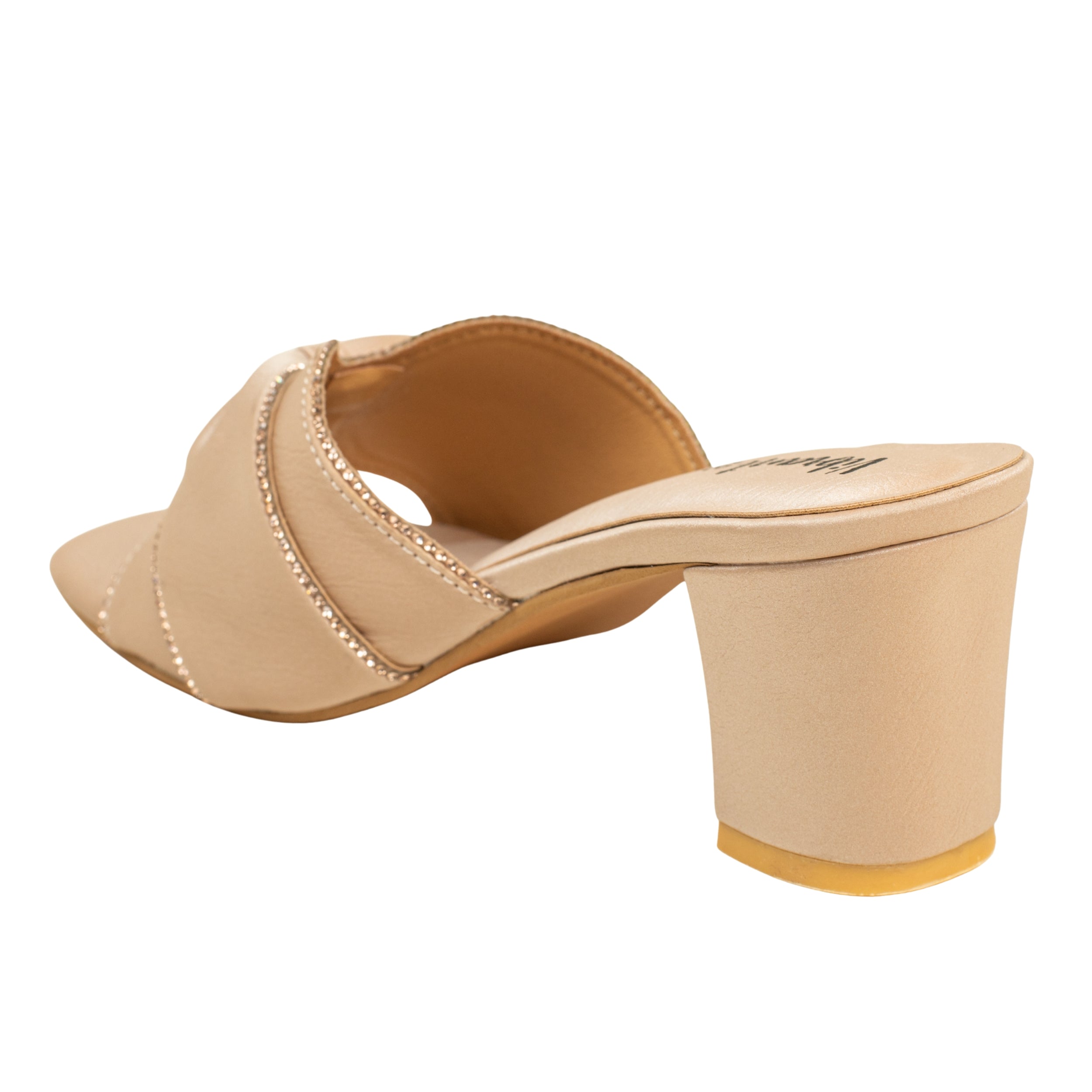 Light Beige Luxe Stride Heeled Mules - Vibrantbd.com