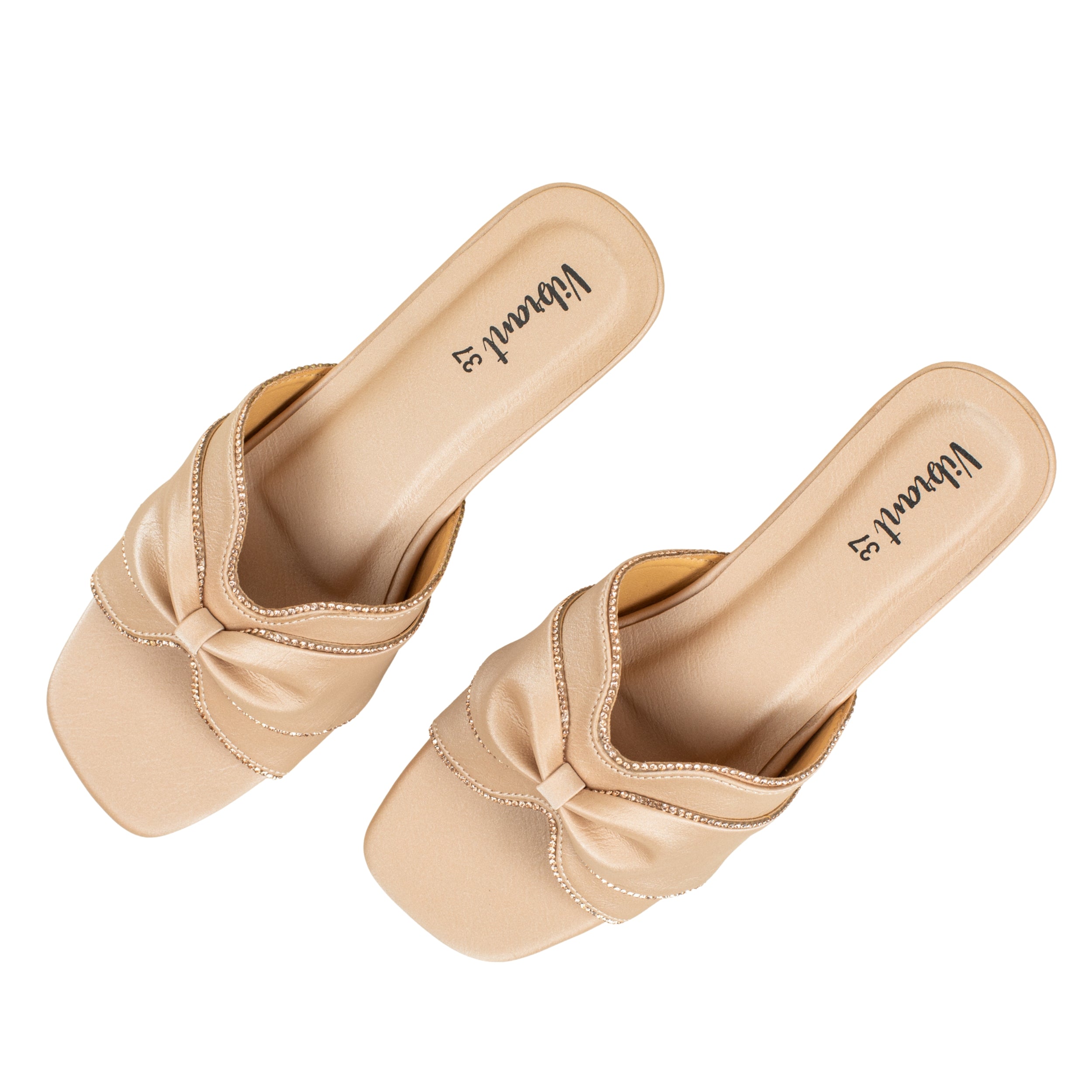 Light Beige Luxe Stride Heeled Mules - Vibrantbd.com