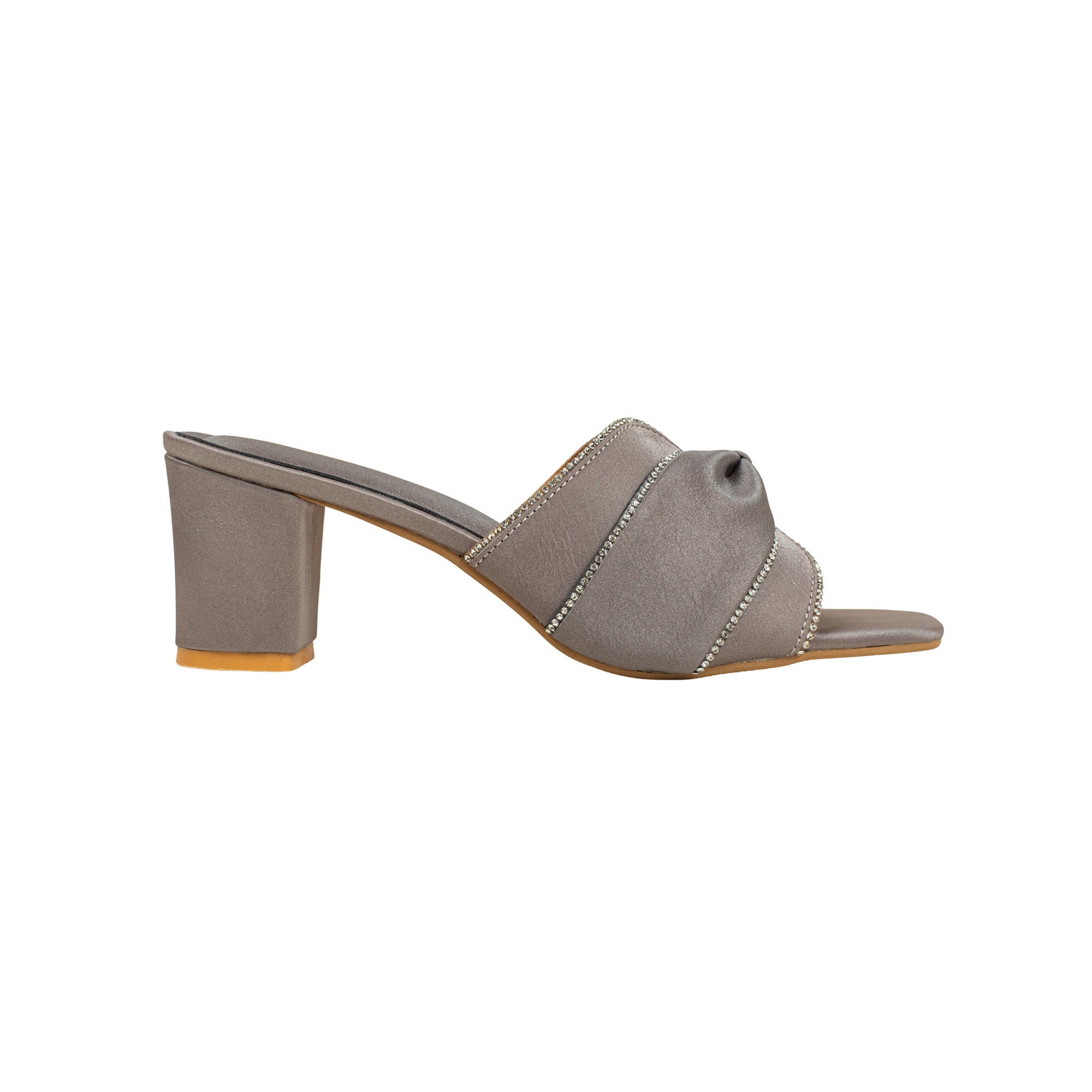 Silver Luxe Stride Heeled Mules