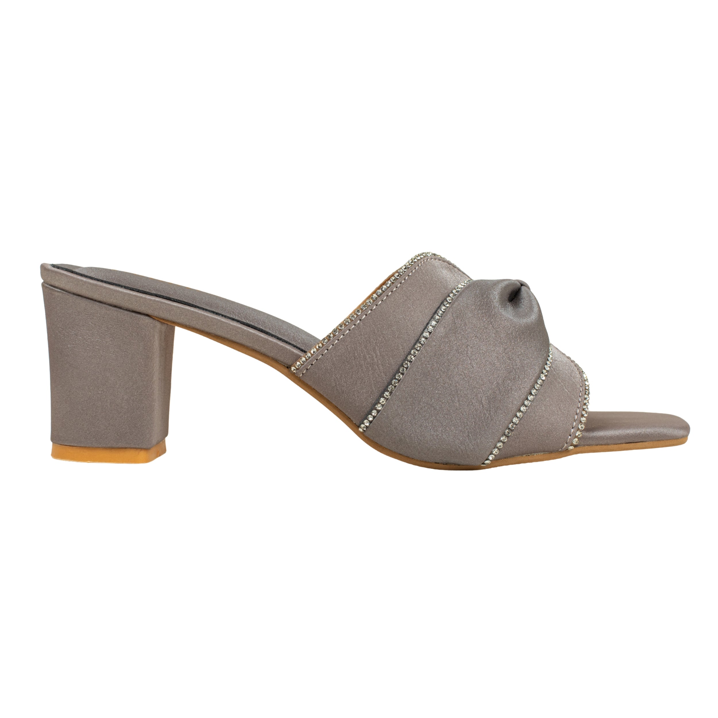 Silver Luxe Stride Heeled Mules