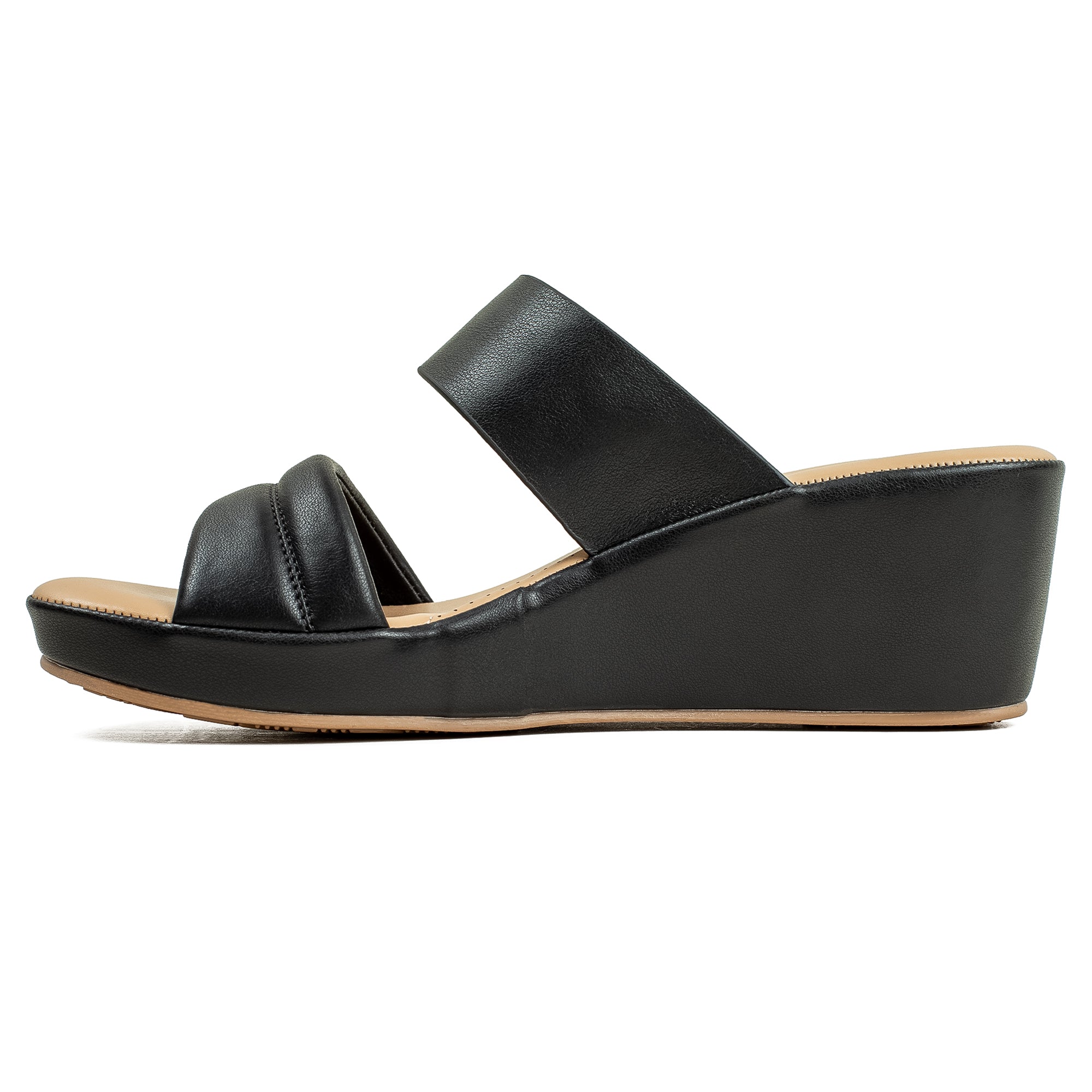 Vibrant Ladies’ Black Wedge Heel Sandal – Dr. Vi Super Comfortable Fashion Sandal with PU Leather Upper & TPR Outsole - Vibrantbd.com