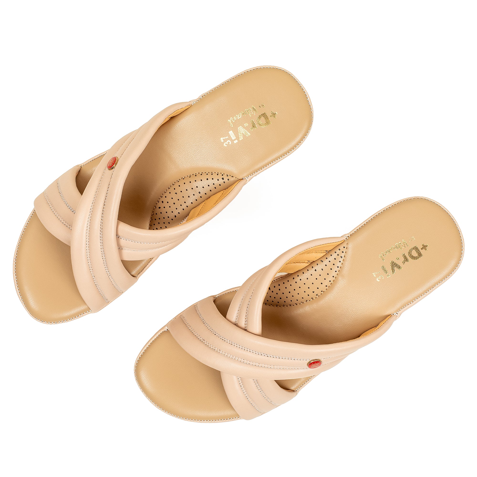 Vibrant Ladies Light Beige Heel Sandal - Vibrantbd.com