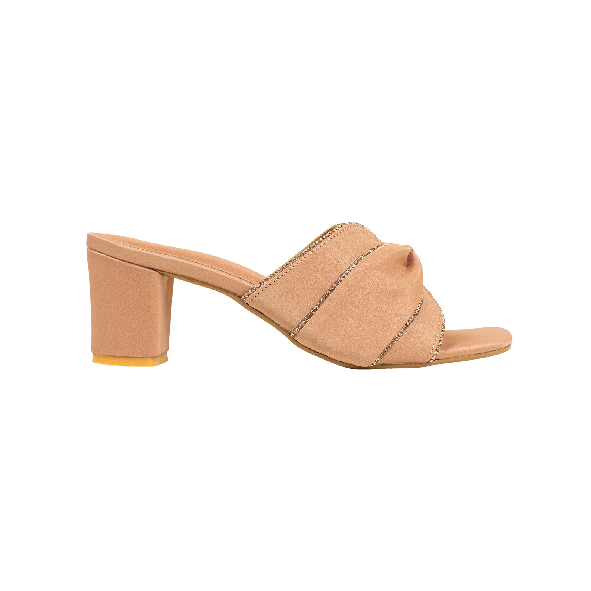 Beige Luxe Stride Heeled Mules