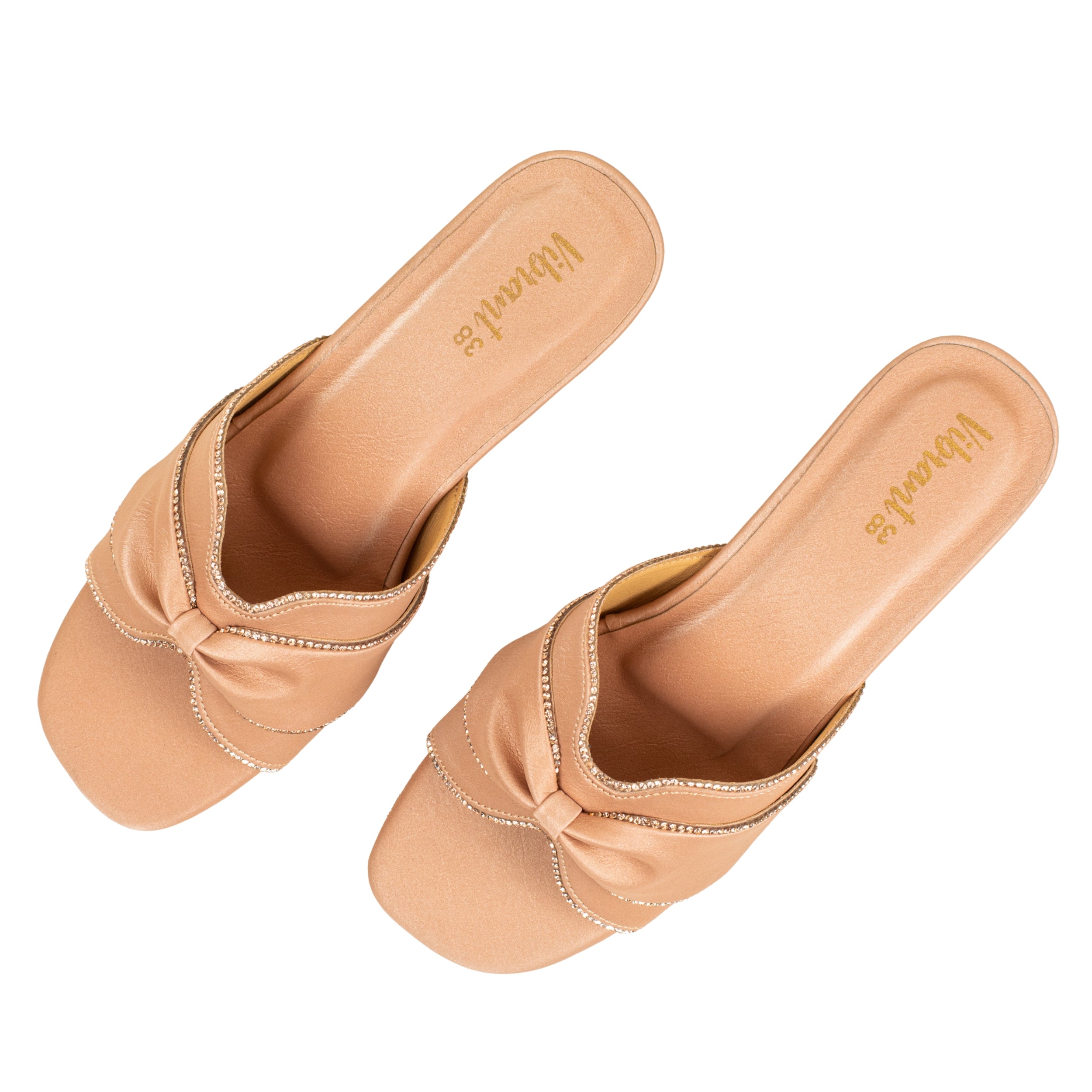 Beige Luxe Stride Heeled Mules - Vibrantbd.com