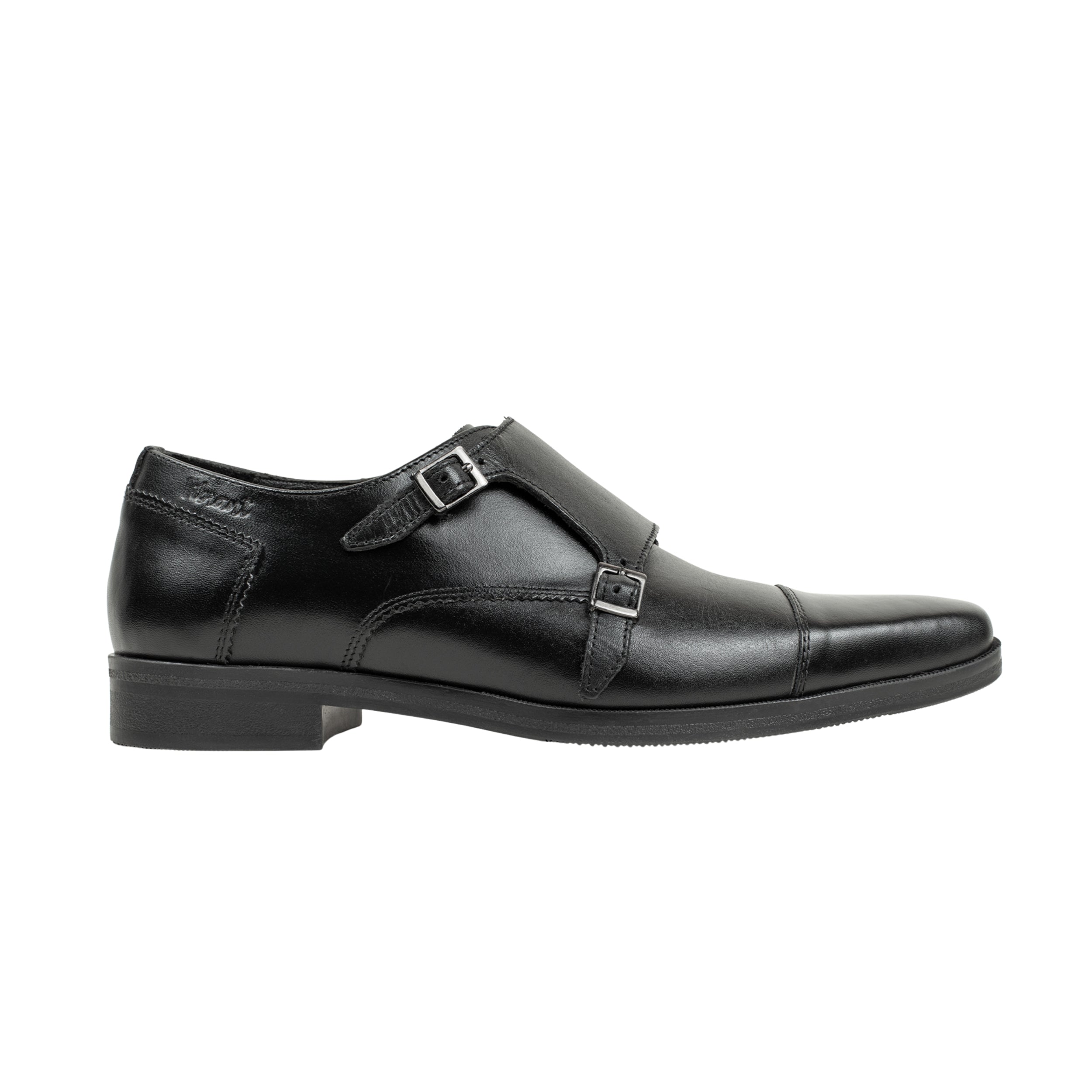 Vibrant Black Classic Monk Men's Leather Formal Shoes | Vibrant® Elegant Dress Shoes