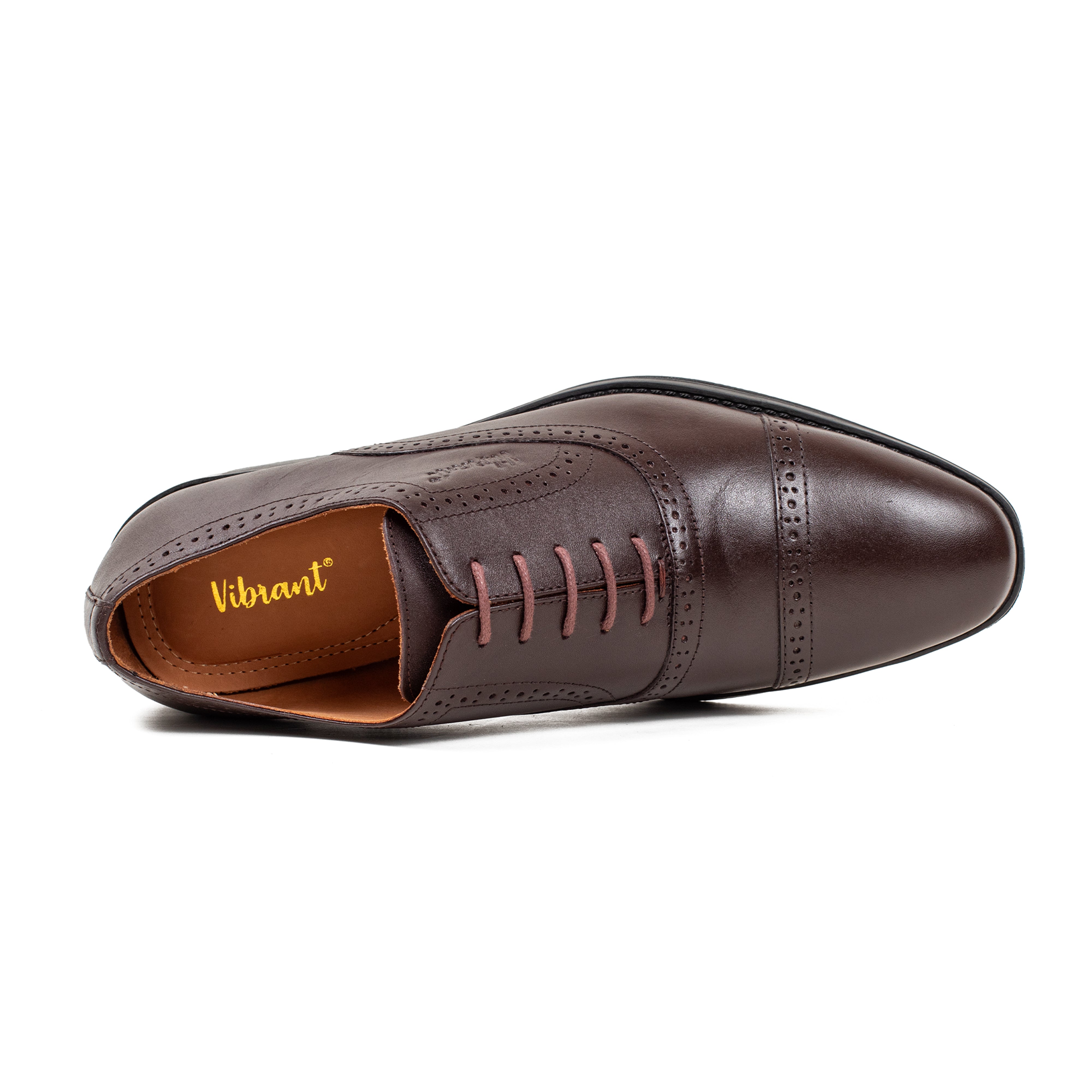 Men's Maroon Leather Oxford Shoes | Vibrant® Elegant Comfort with TPR Outsole and Cushioned Insole - Vibrantbd.com