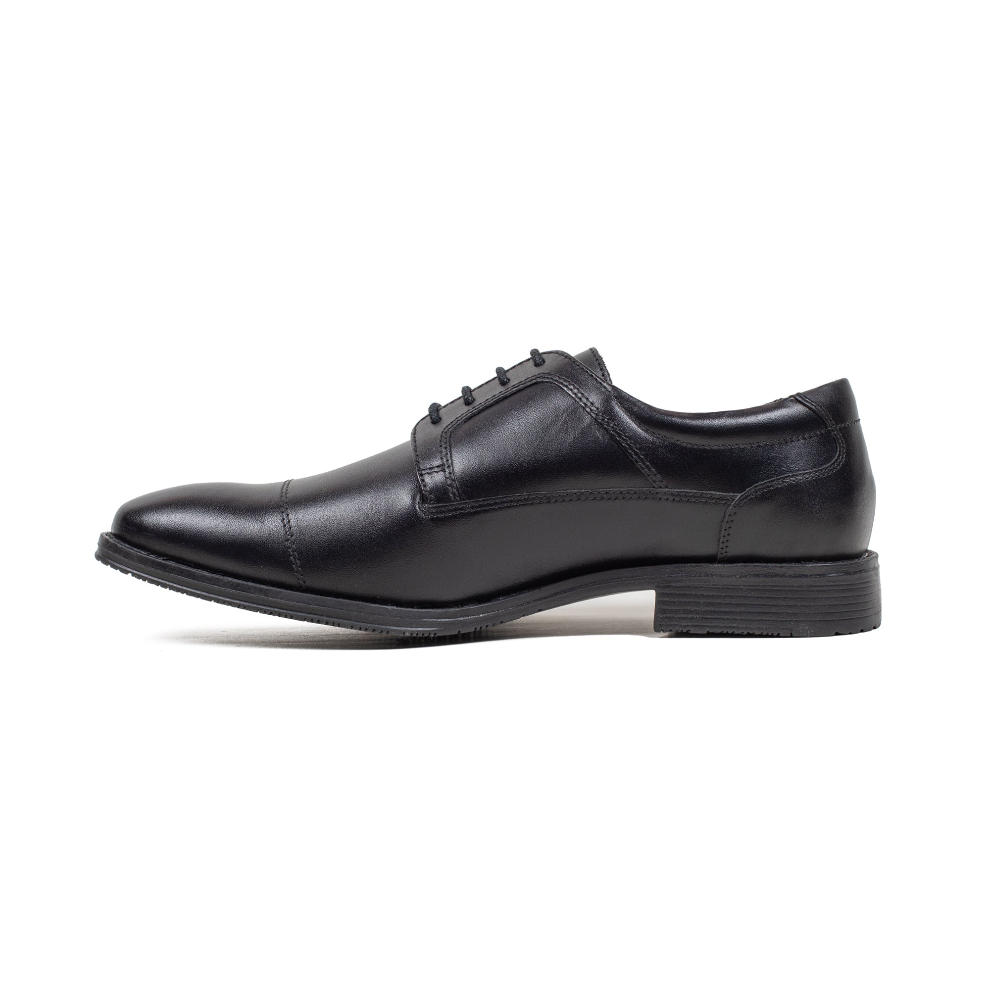 Men's Premium Black Leather Formal Oxford Shoes | Vibrant® Classic Cap-Toe Design - Vibrantbd.com