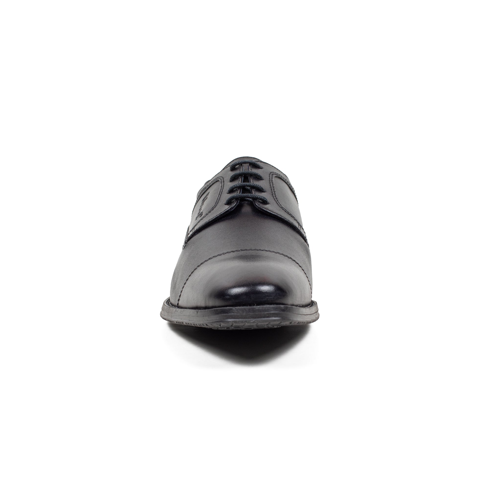 Men's Premium Black Leather Formal Oxford Shoes | Vibrant® Classic Cap-Toe Design - Vibrantbd.com