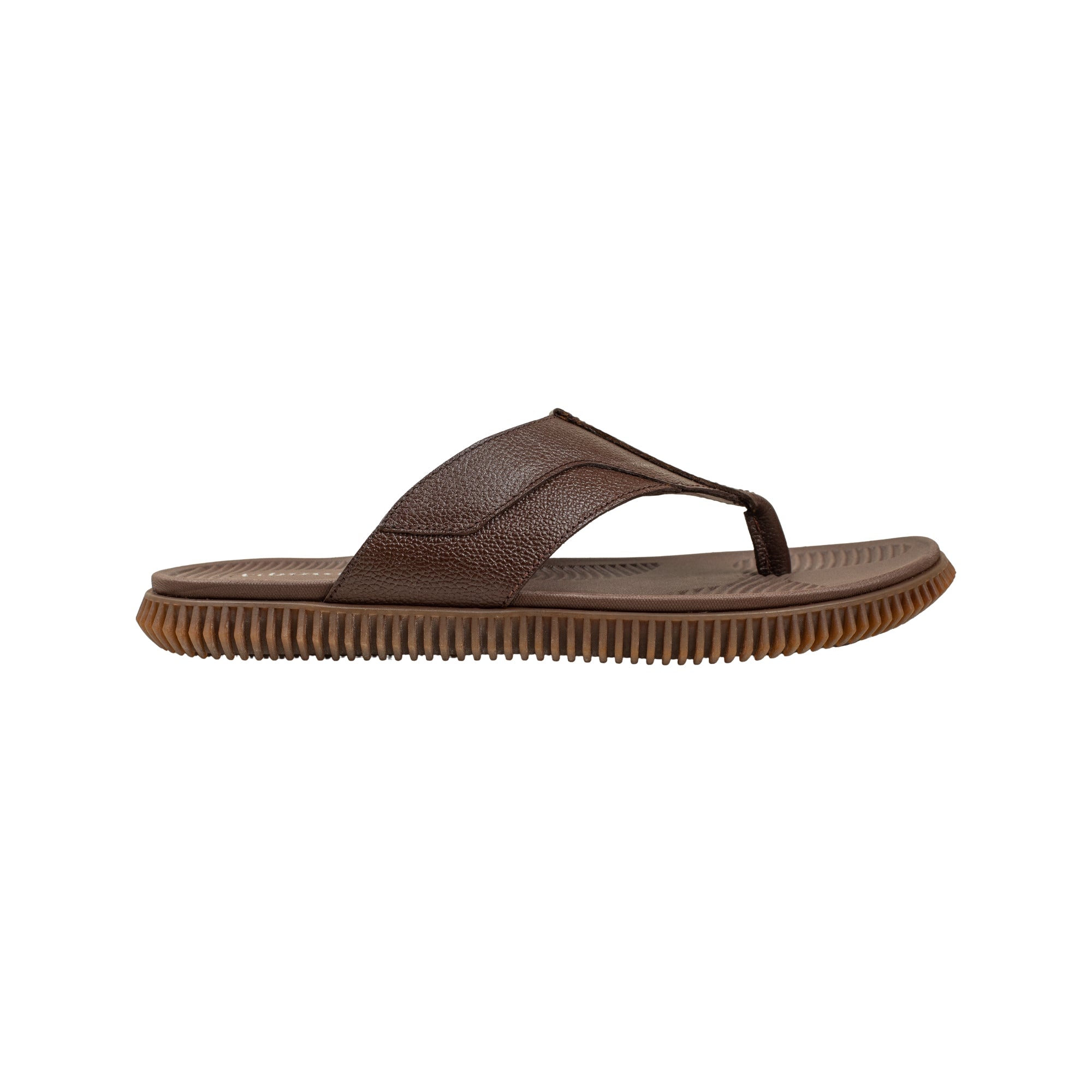 Vibrant Men's Brown Leather Toe-Post Sandal – Stylish & Comfortable Casual Wear