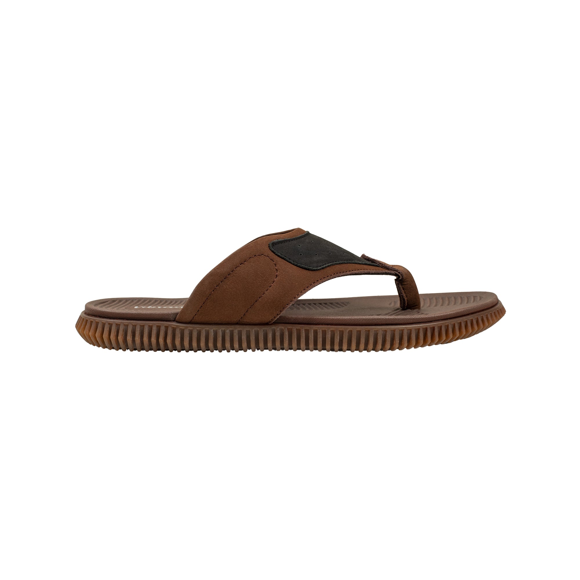Vibrant Men's Brown Leather Toe-Post Sandal – Stylish & Comfortable Casual Wear