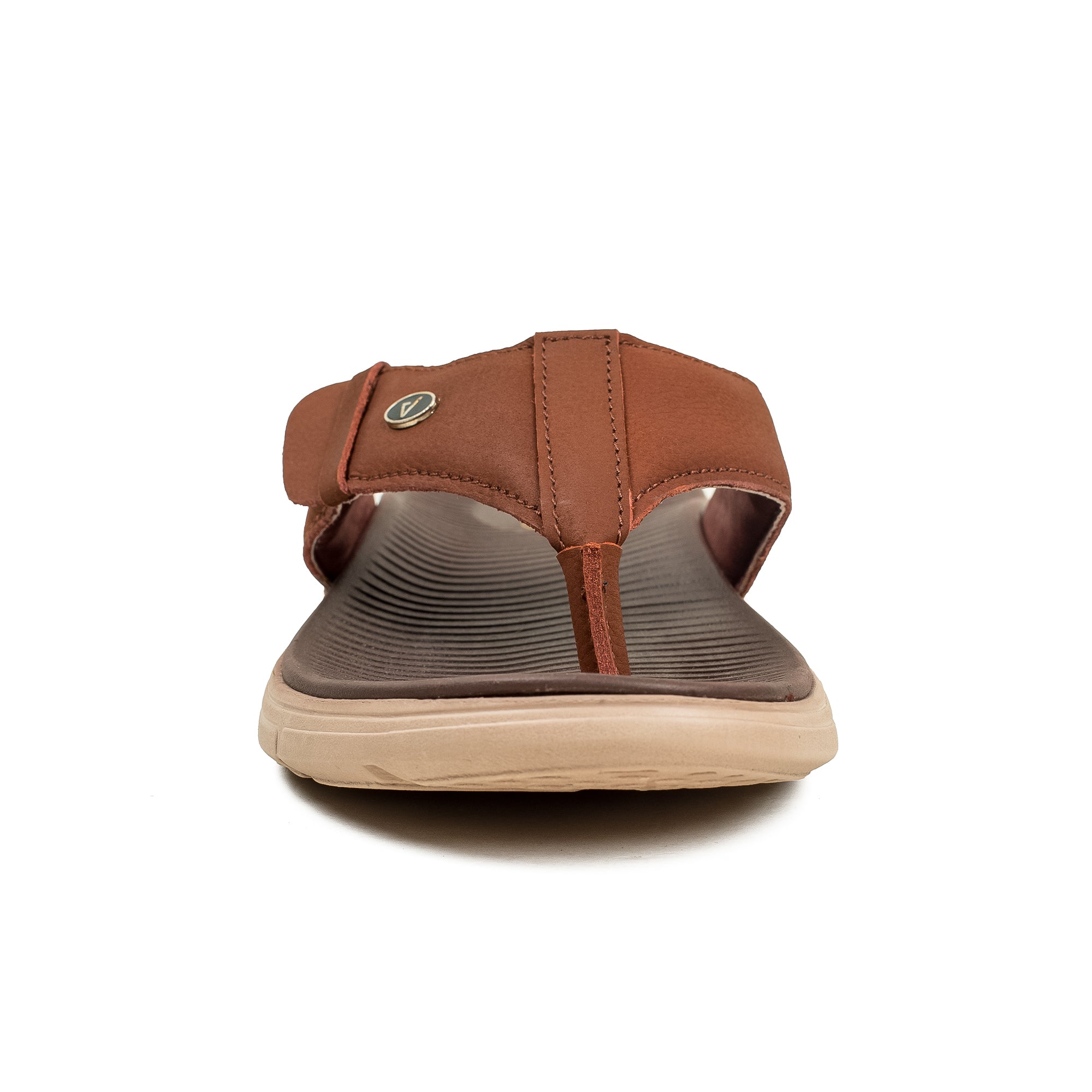 Vibrant Men's Brown Nubuck Leather Toe-Post Sandal – Lightweight Phylon Sole & Cushioned Insole for Maximum Comfort & Style - Vibrantbd.com