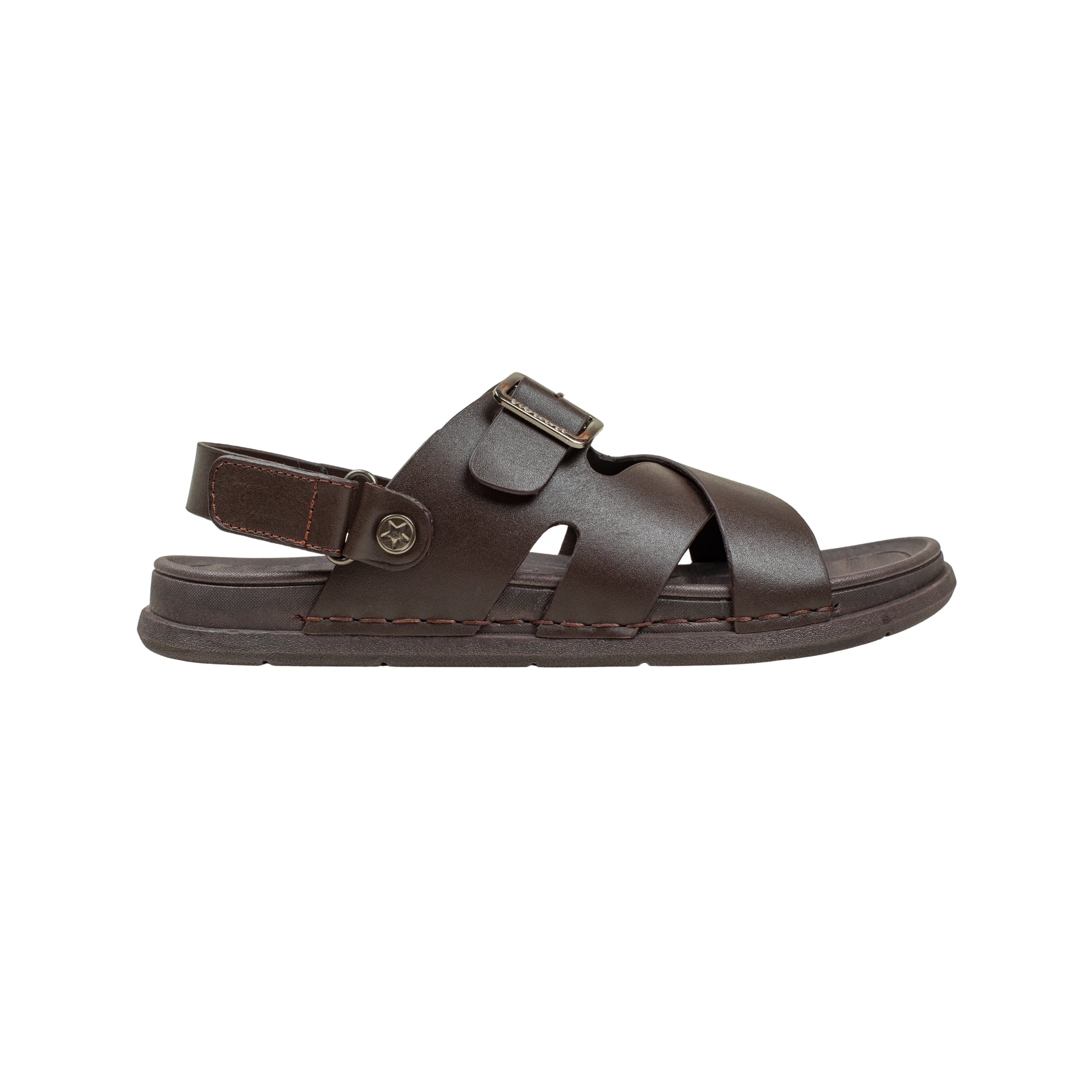 Vibrant Men's Brown Leather Toe-Post Sandal – Stylish & Comfortable Casual Wear