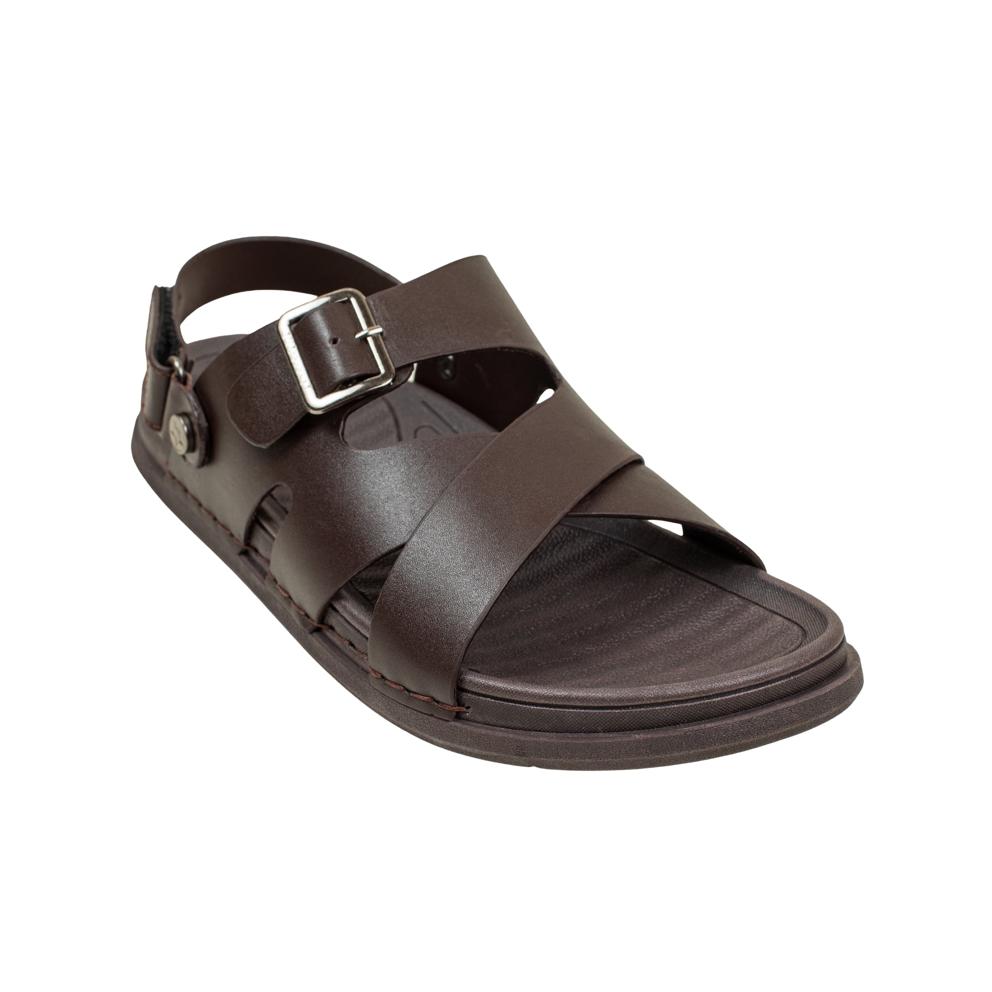 Vibrant Men's Brown Leather Toe-Post Sandal – Stylish & Comfortable Casual Wear