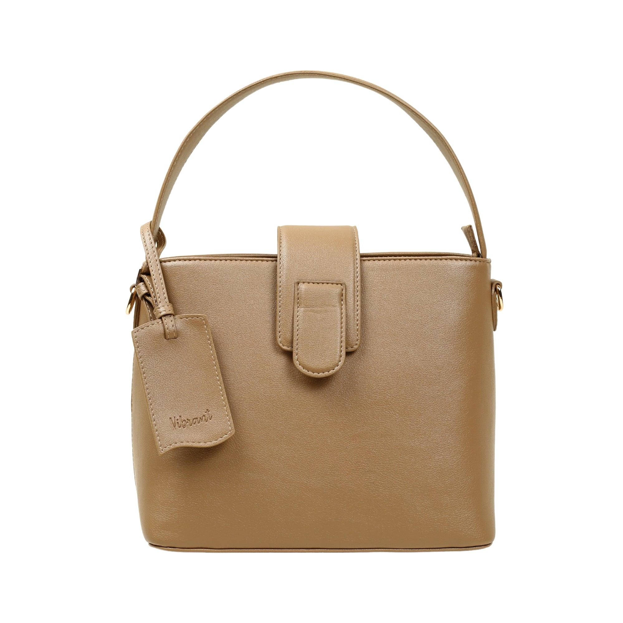 VIBRANT BEIGE PU LEATHER BAG