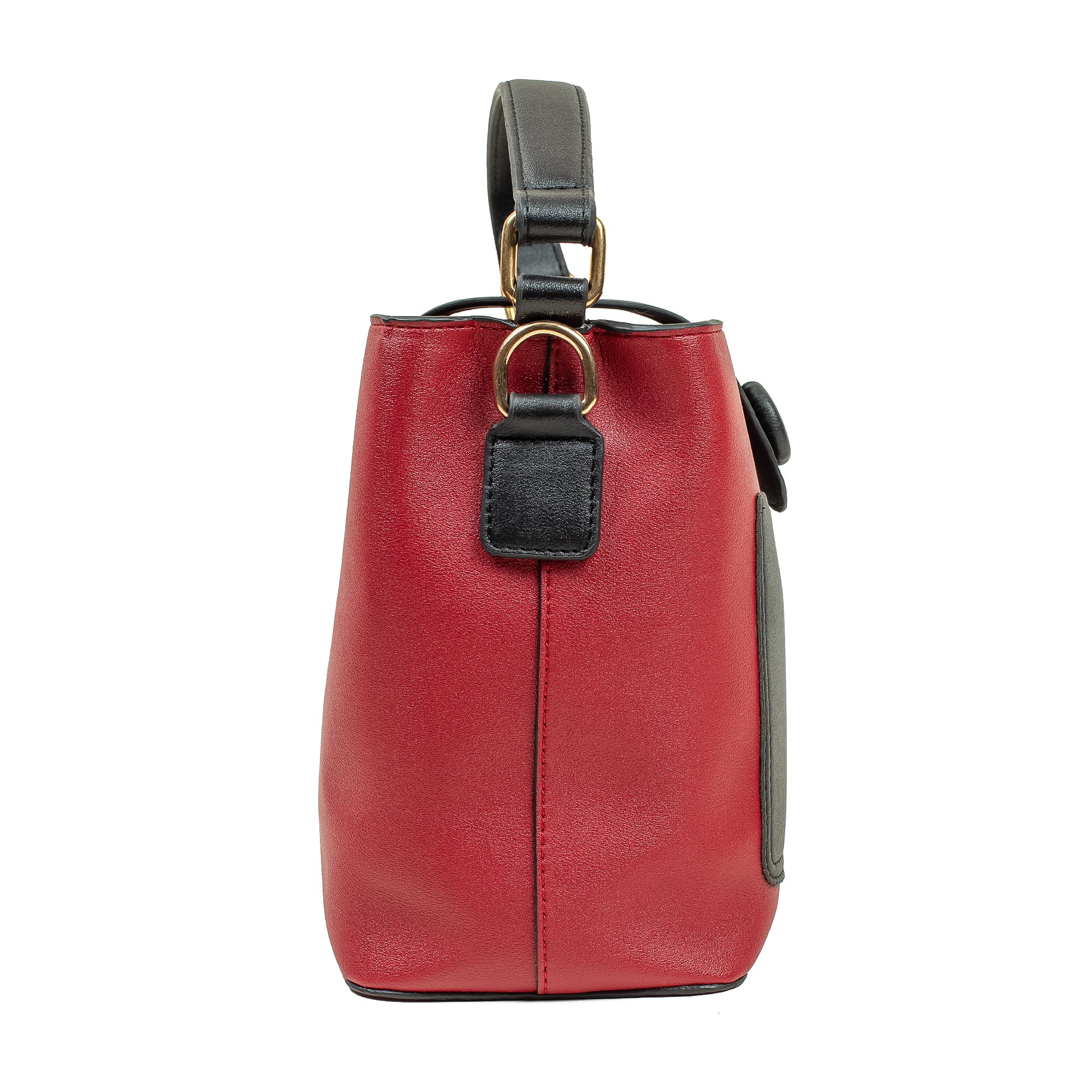 Vibrant Women's Red & Black PU Leather Handbag – Stylish & Trendy Shoulder Bag - Vibrantbd.com
