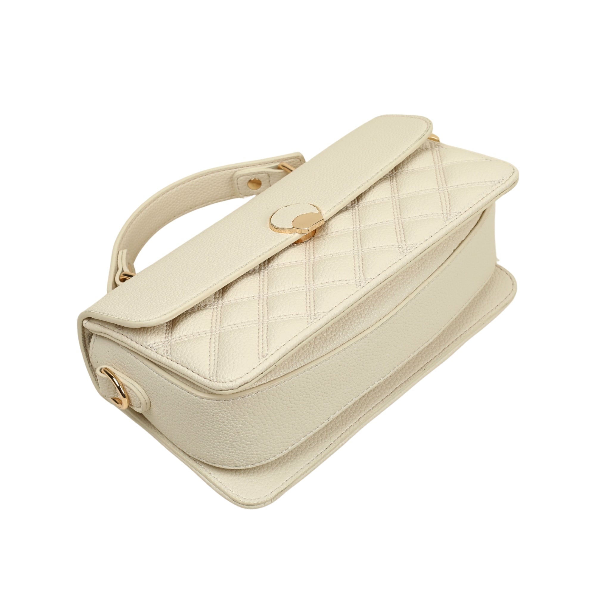 VIBRANT WHITE QUILTED SATCHEL BAG - Vibrantbd.com