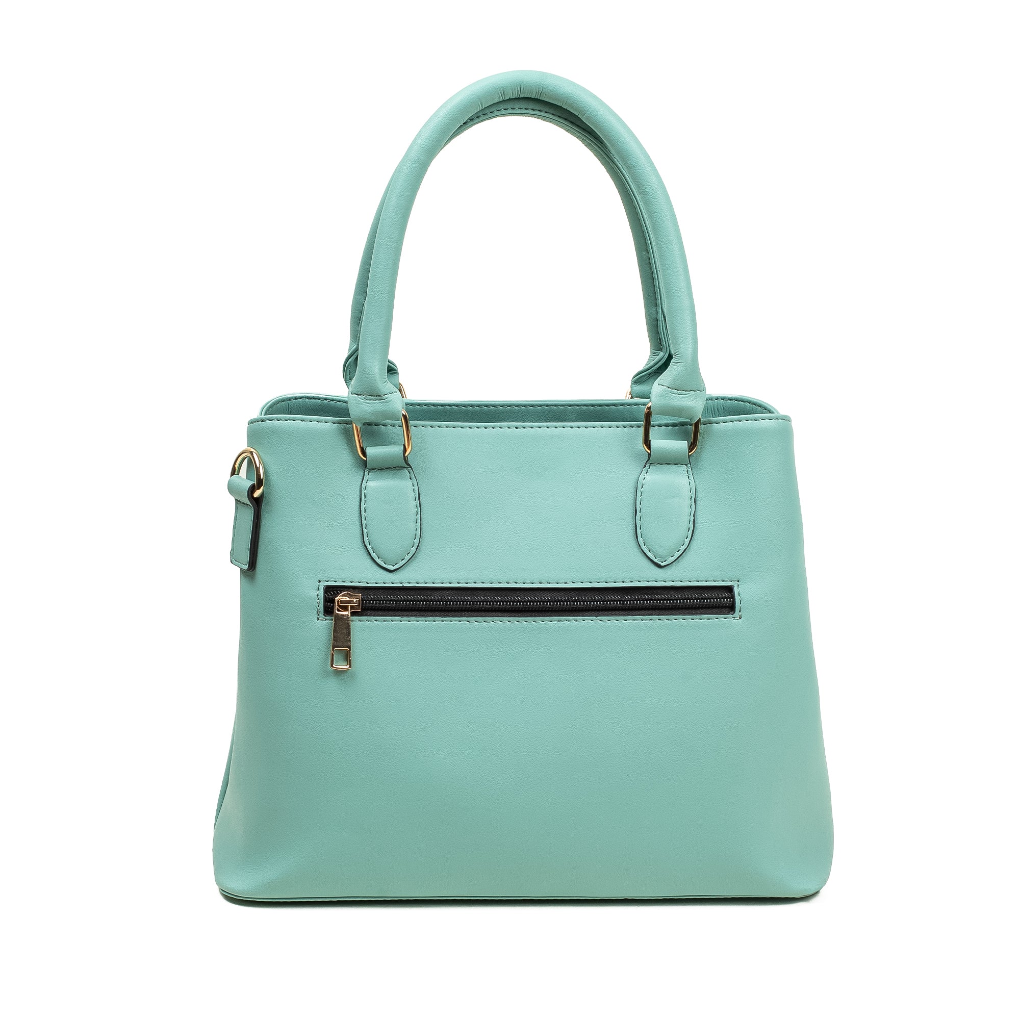 Elegant Ladies PU Leather Handbag in Mint Green | Vibrant® Multi-Compartment Tote with Flap Pocket - Vibrantbd.com
