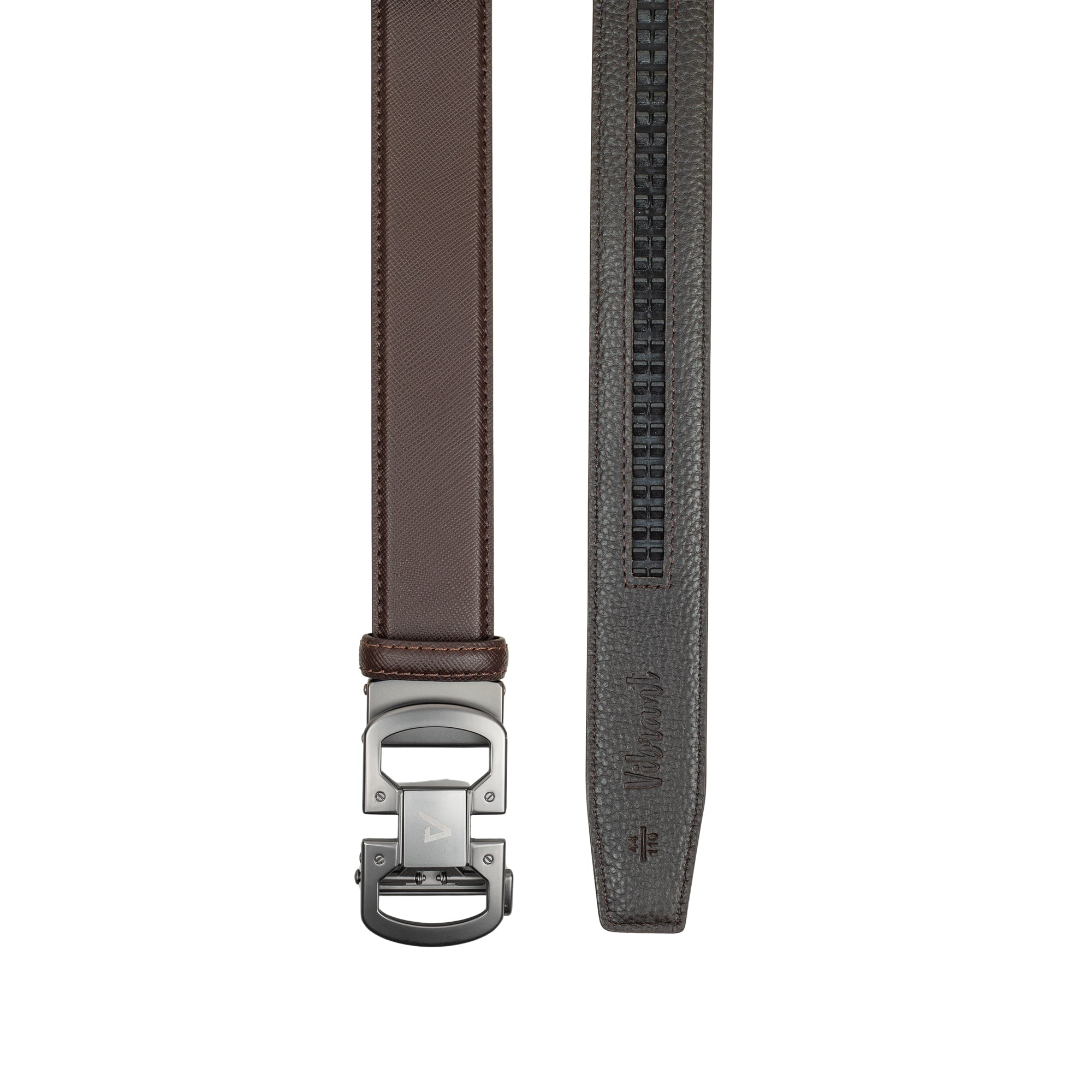 VIBRANT LUXE EDGE CHOCOLATE GENUINE LEATHER GEAR BELT