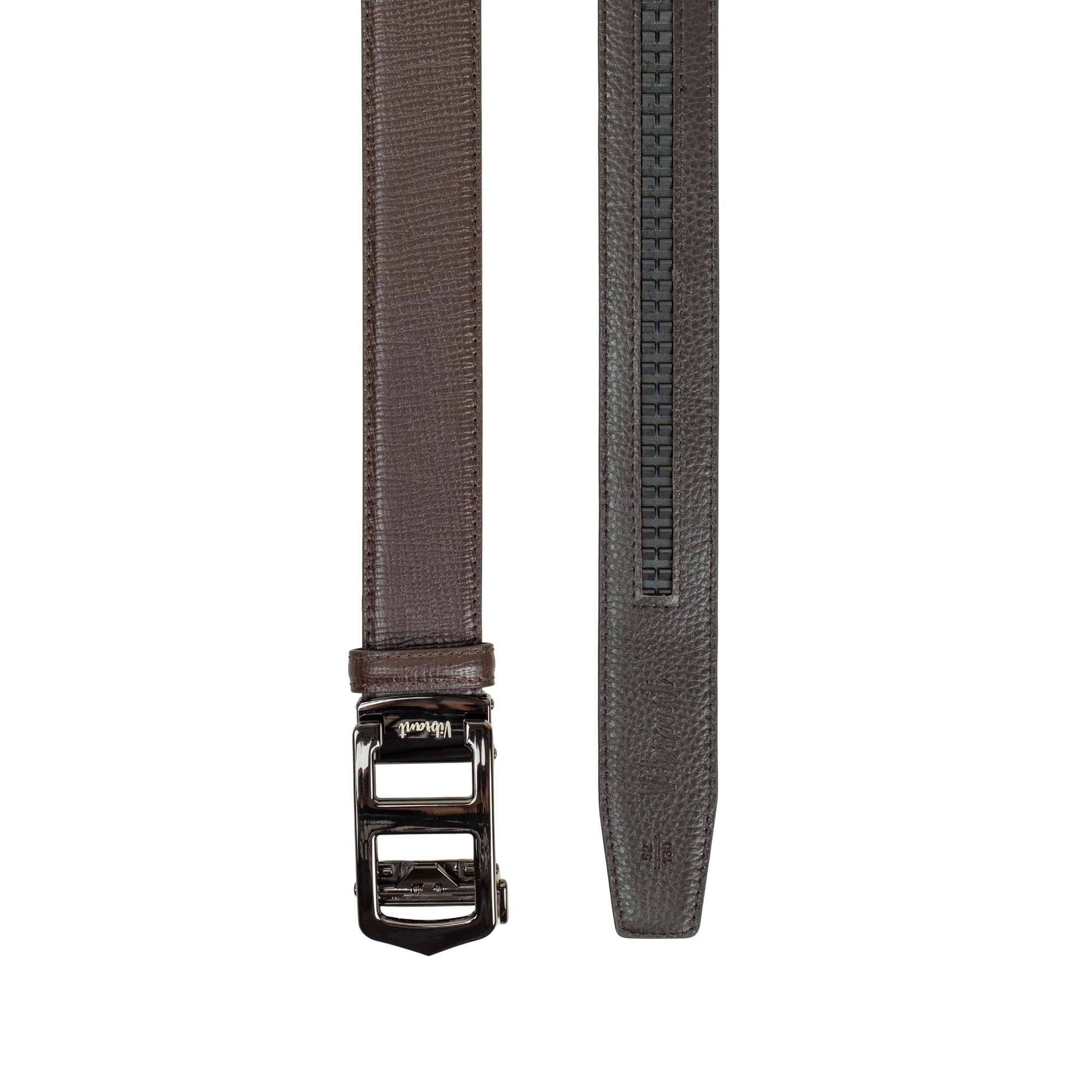 VIBRANT MEN'S COFFEE PRINTED LEATHER GEAR BELT