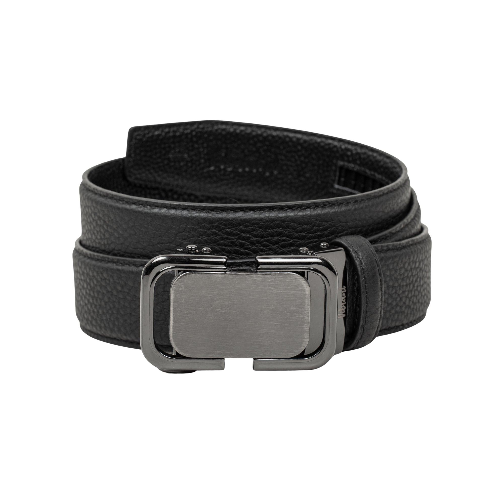 VIBRANT MEN'S BLACK PRINTED LEATHER METAL BUCKLE GEAR BELT