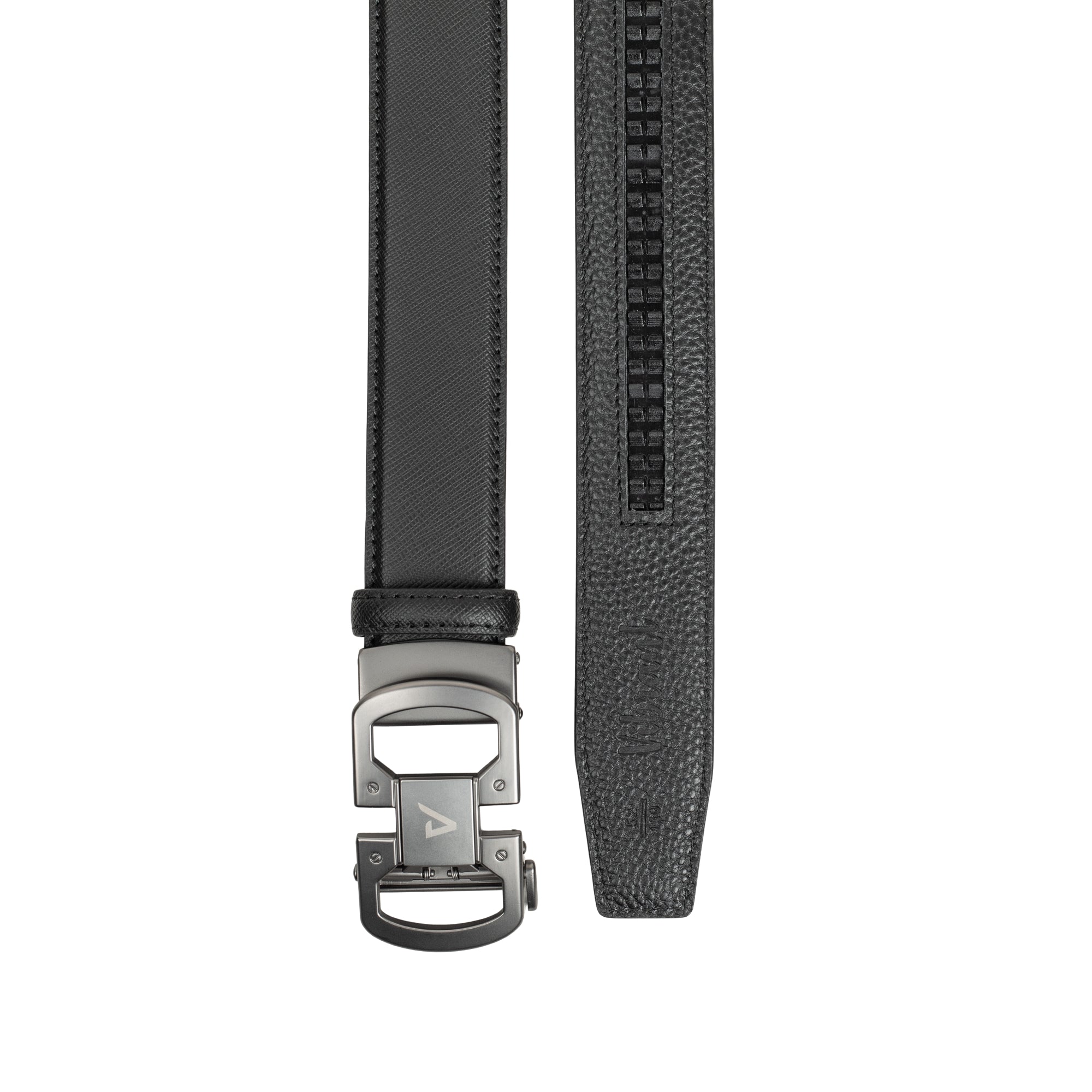 VIBRANT LUXE EDGE BLACK GENUINE LEATHER GEAR BELT